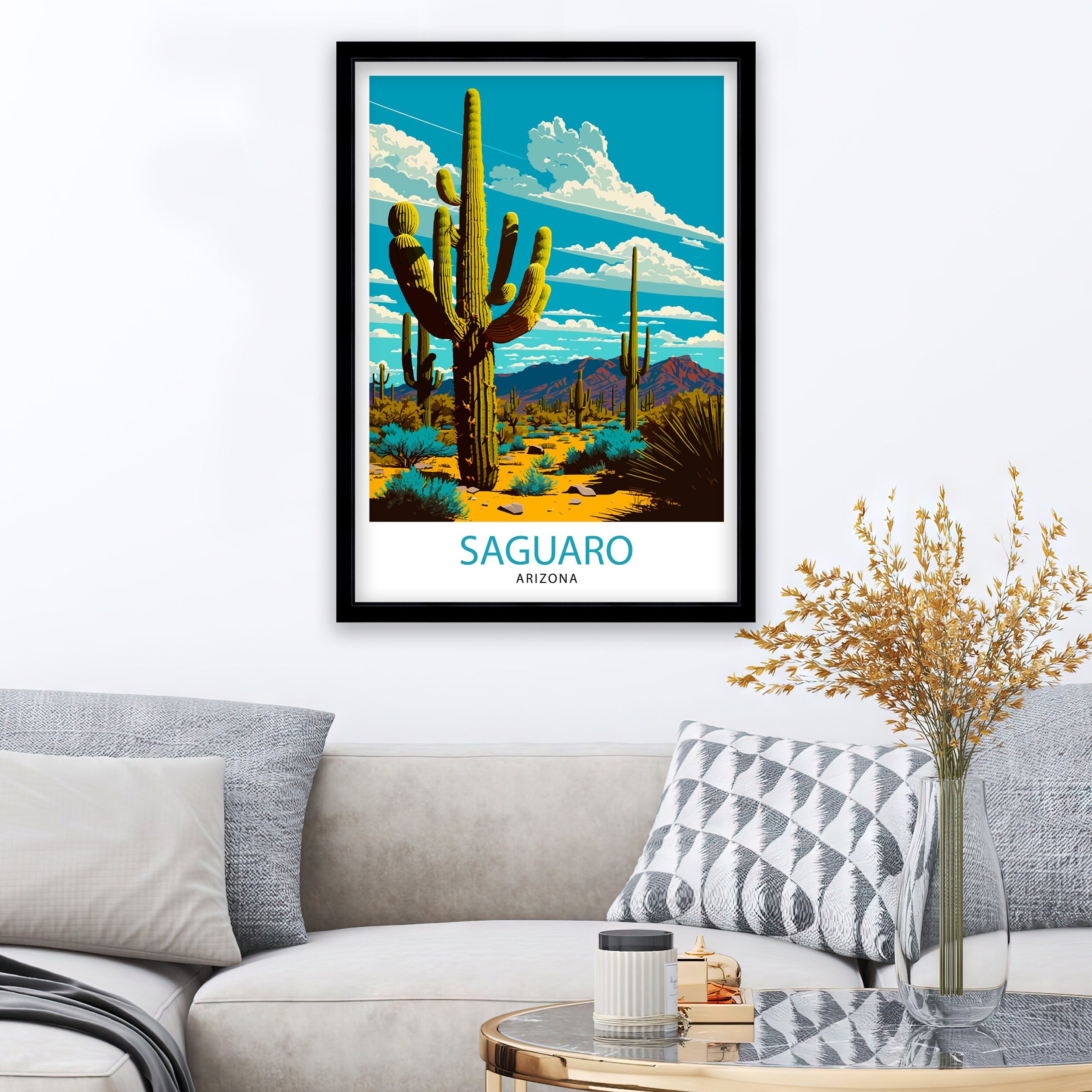 Saguaro Arizona Travel Print Saguaro Wall Decor Saguaro Poster Arizona Travel Prints Saguaro Art Print Saguaro Illustration Saguaro Wall Art