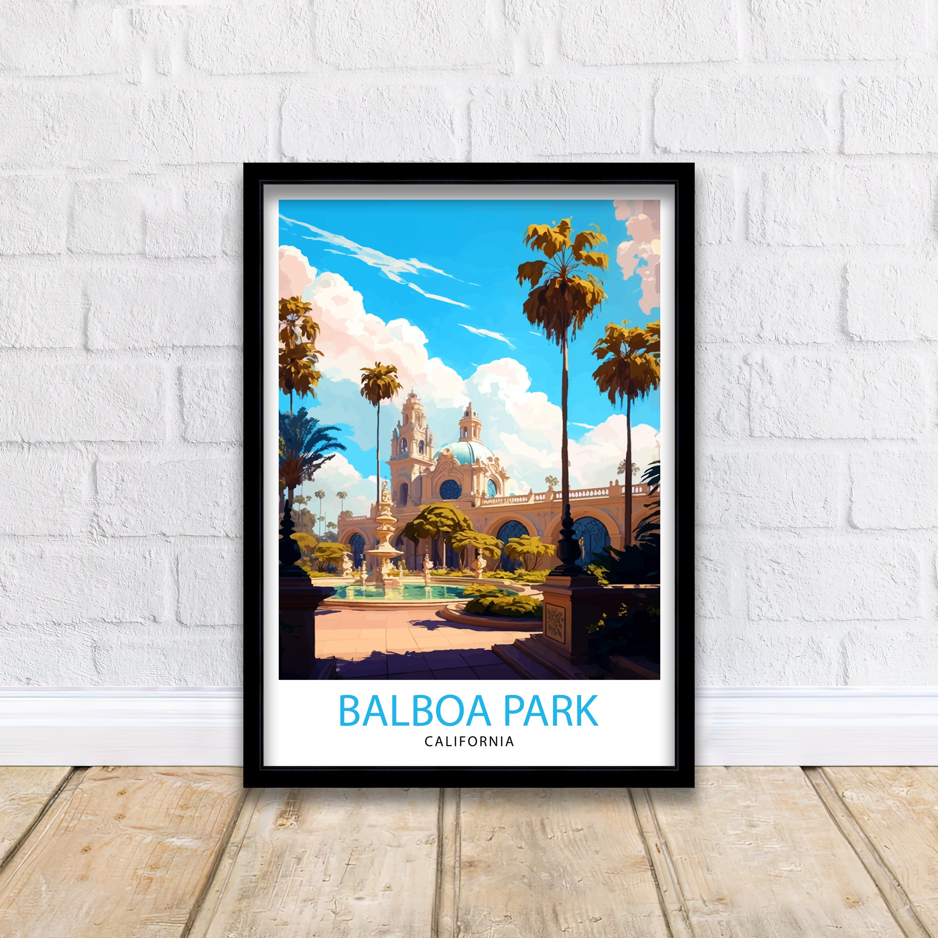 Balboa Park California Travel Print| Balboa Park Wall Art California Home Decor Balboa Park Illustration Travel Poster Gift