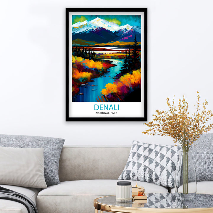 Denali National Park Alaska Travel Poster Denali