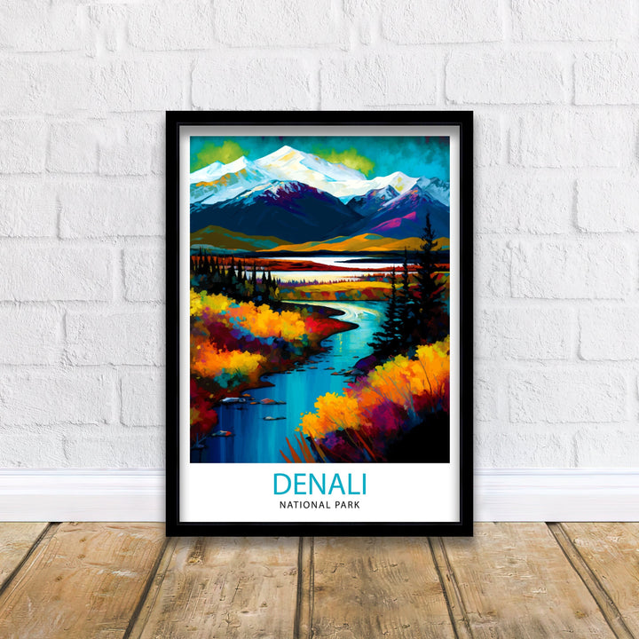 Denali National Park Alaska Travel Poster Denali