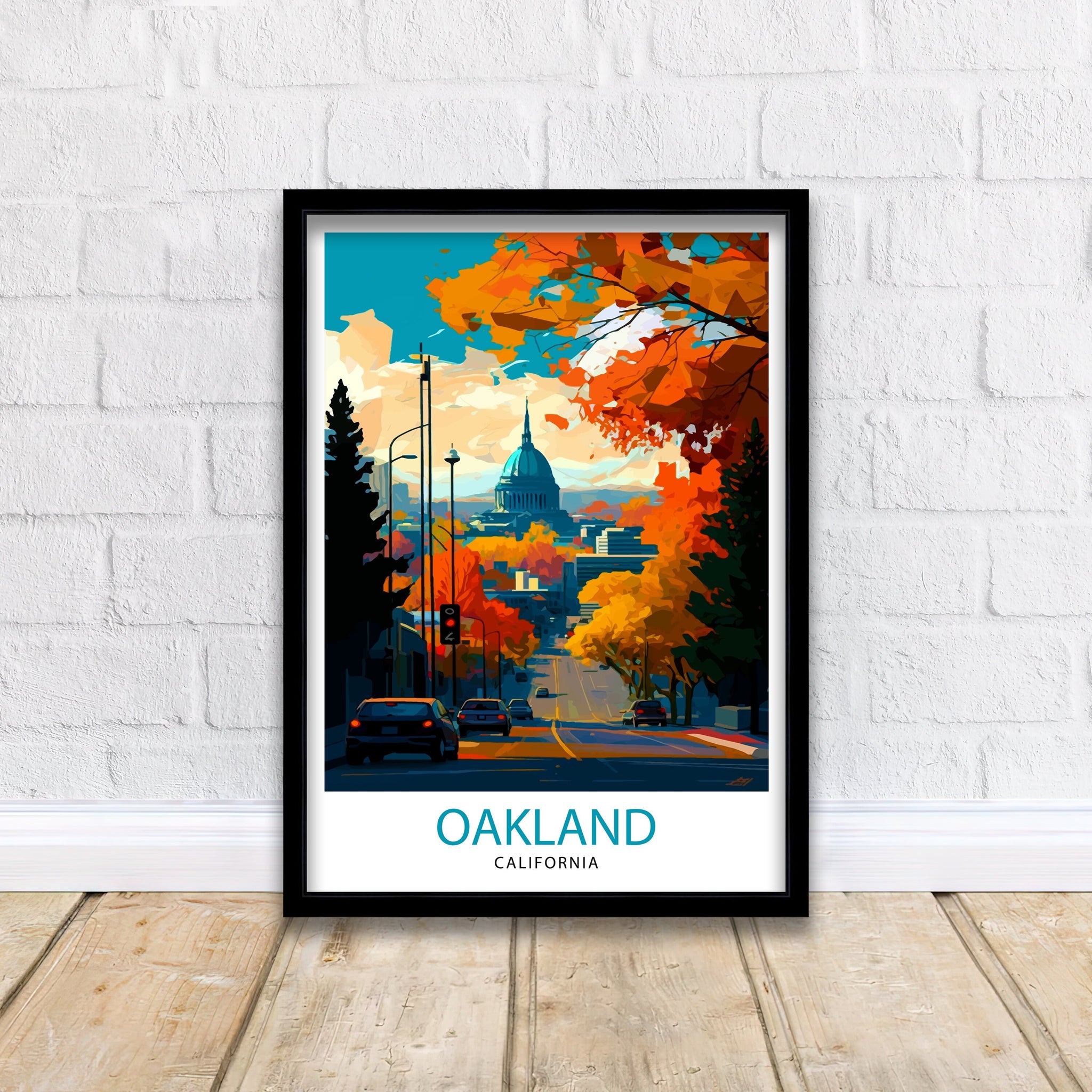 Oakland California Cityscape Art Print | Travel Poster