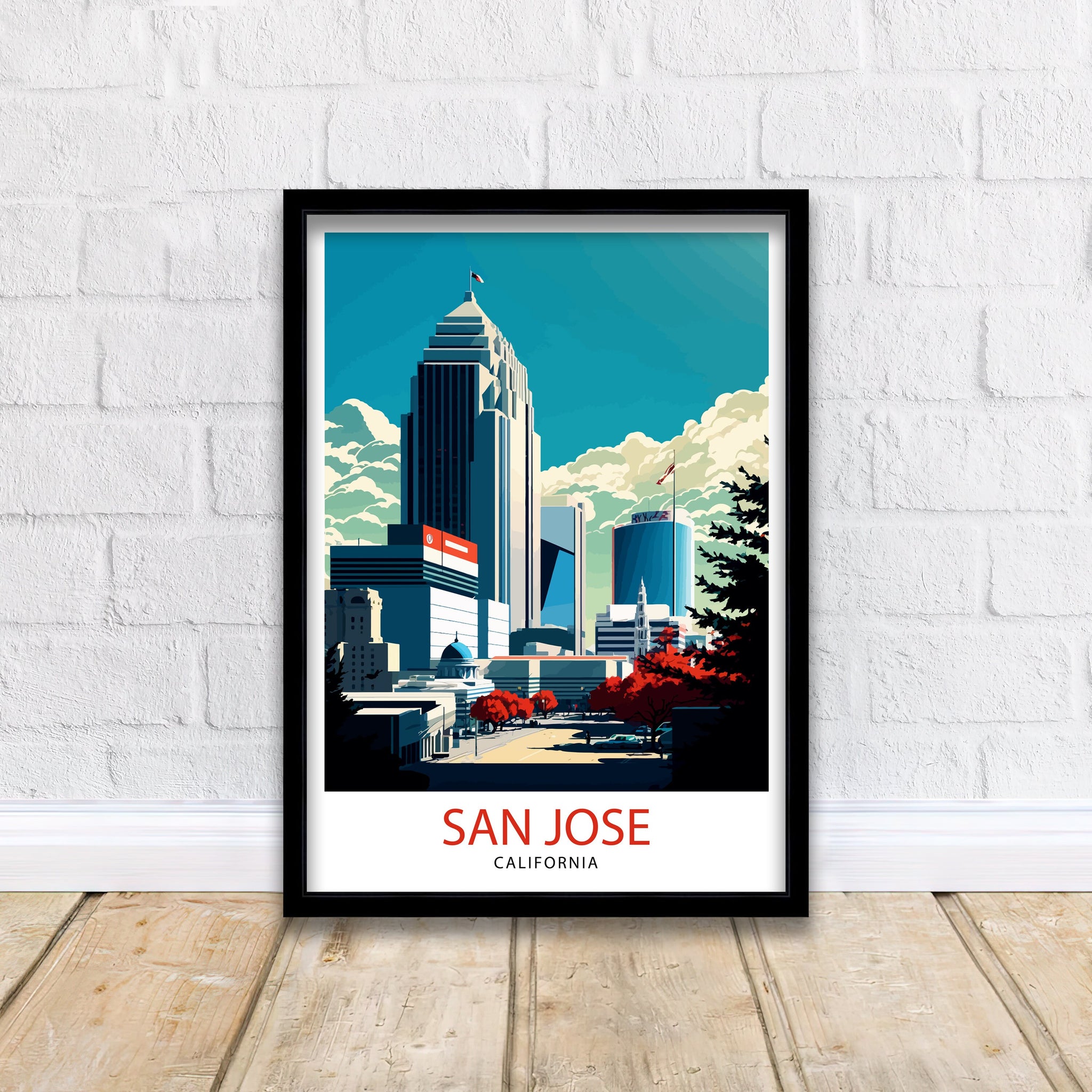 San Jose Travel Print| San Jose Wall Art San Jose California Illustration San Jose Travel Poster San Jose Home Decor San Jose Gift