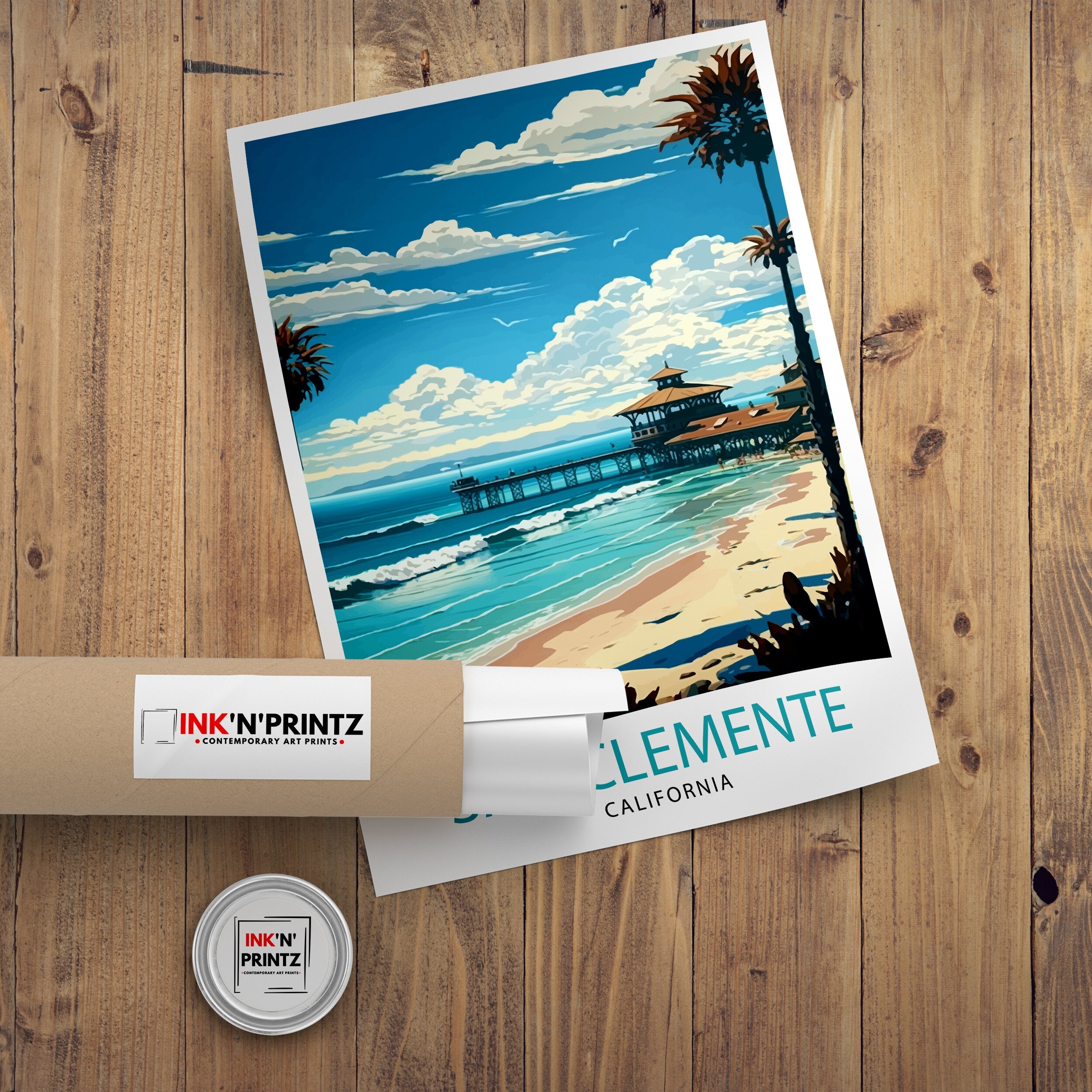 San Clemente California Travel Print| San Clemente Wall Decor San Clemente Home Living Decor San Clemente Illustration Travel Poster Gift