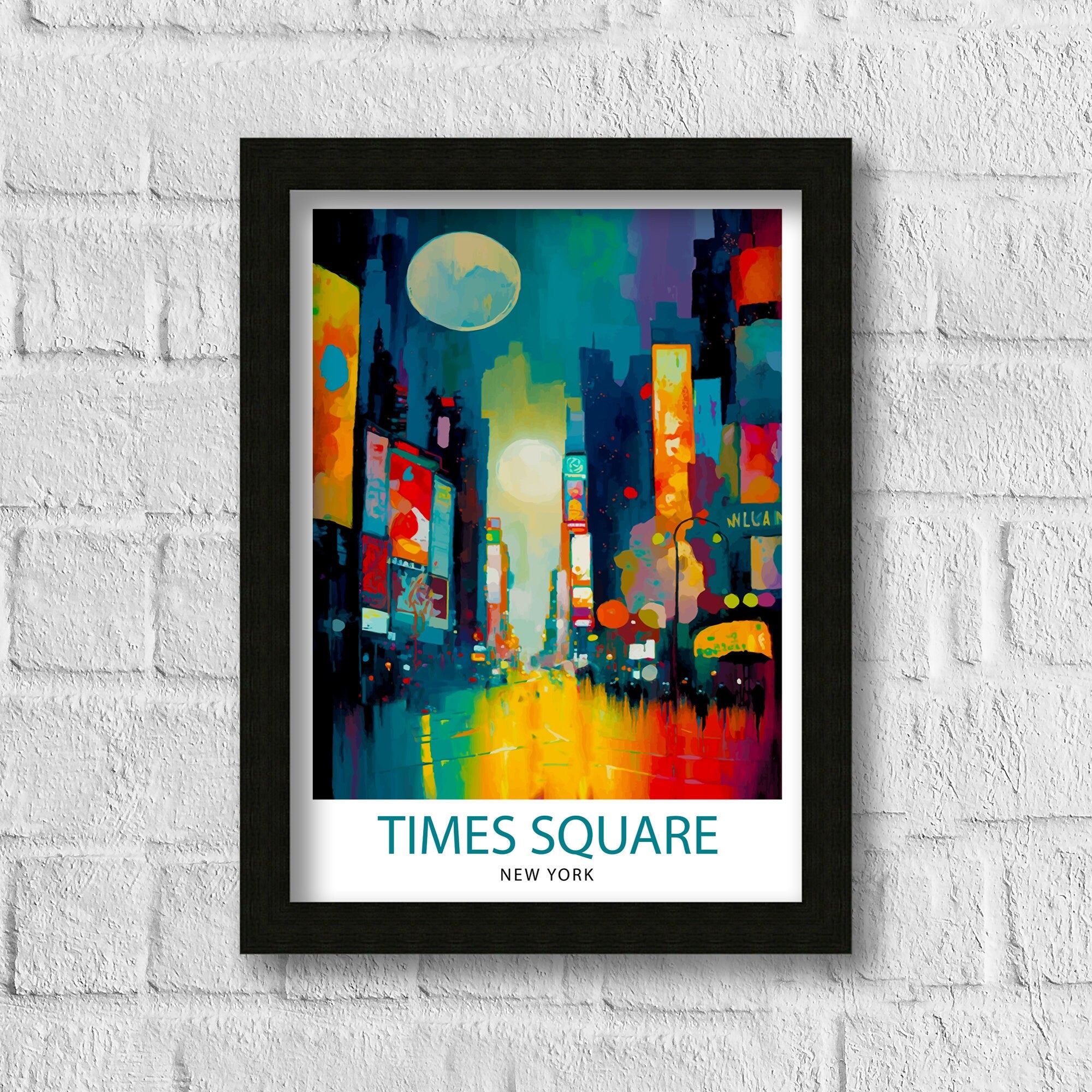 Time Square New York Travel Print| Time Square Wall Decor New York City Travel Poster Time Square Art Print Time Square