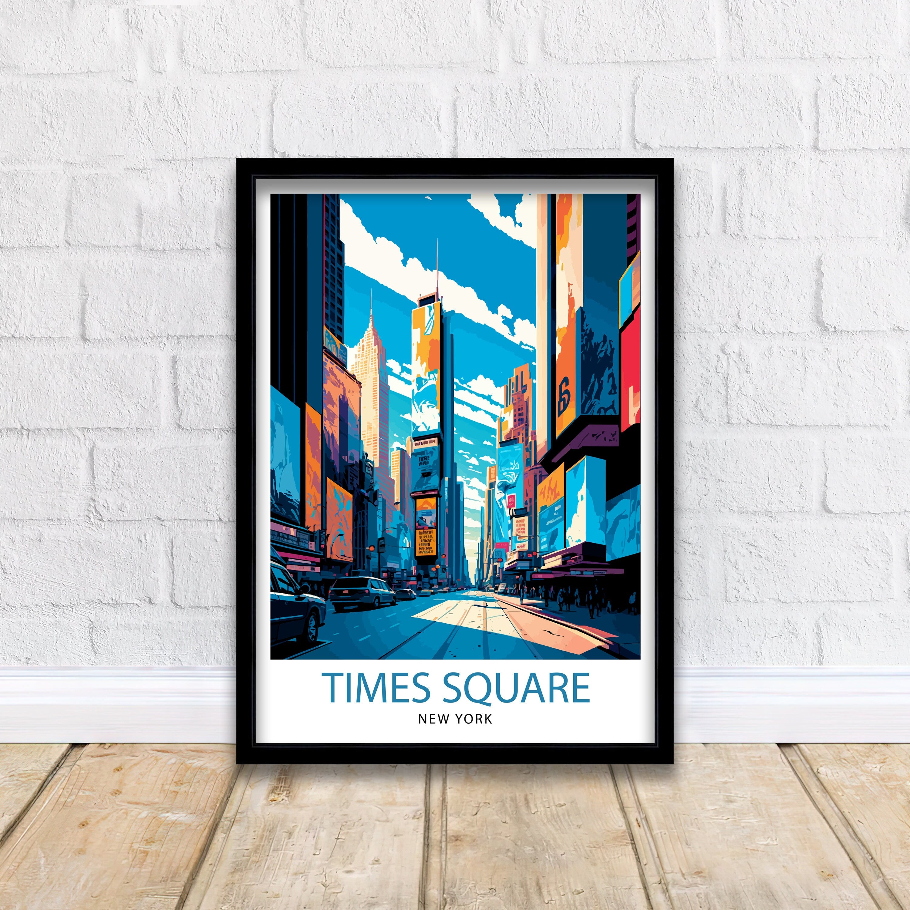 Time Square New York Travel Print| Time Square Wall Decor New York City Travel Poster Time Square Art Print Time Square