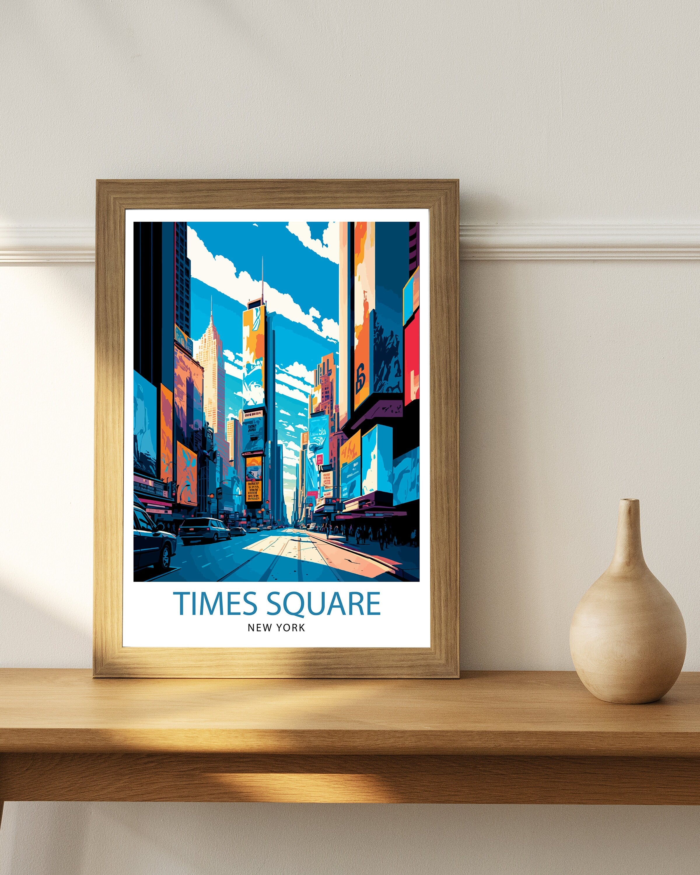 Time Square New York Travel Print| Time Square Wall Decor New York City Travel Poster Time Square Art Print Time Square