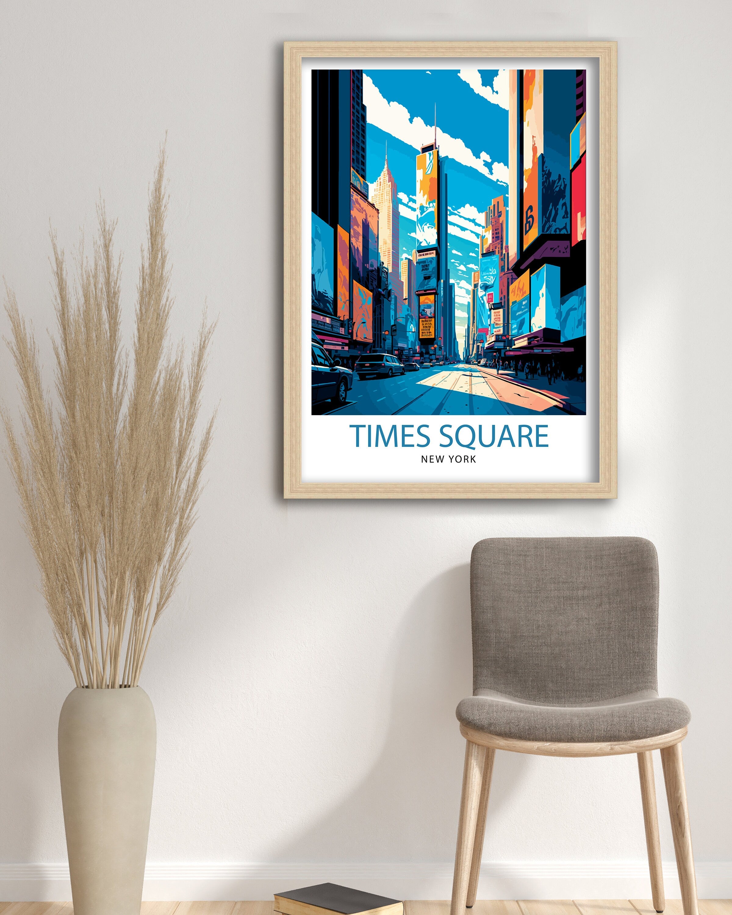 Time Square New York Travel Print| Time Square Wall Decor New York City Travel Poster Time Square Art Print Time Square