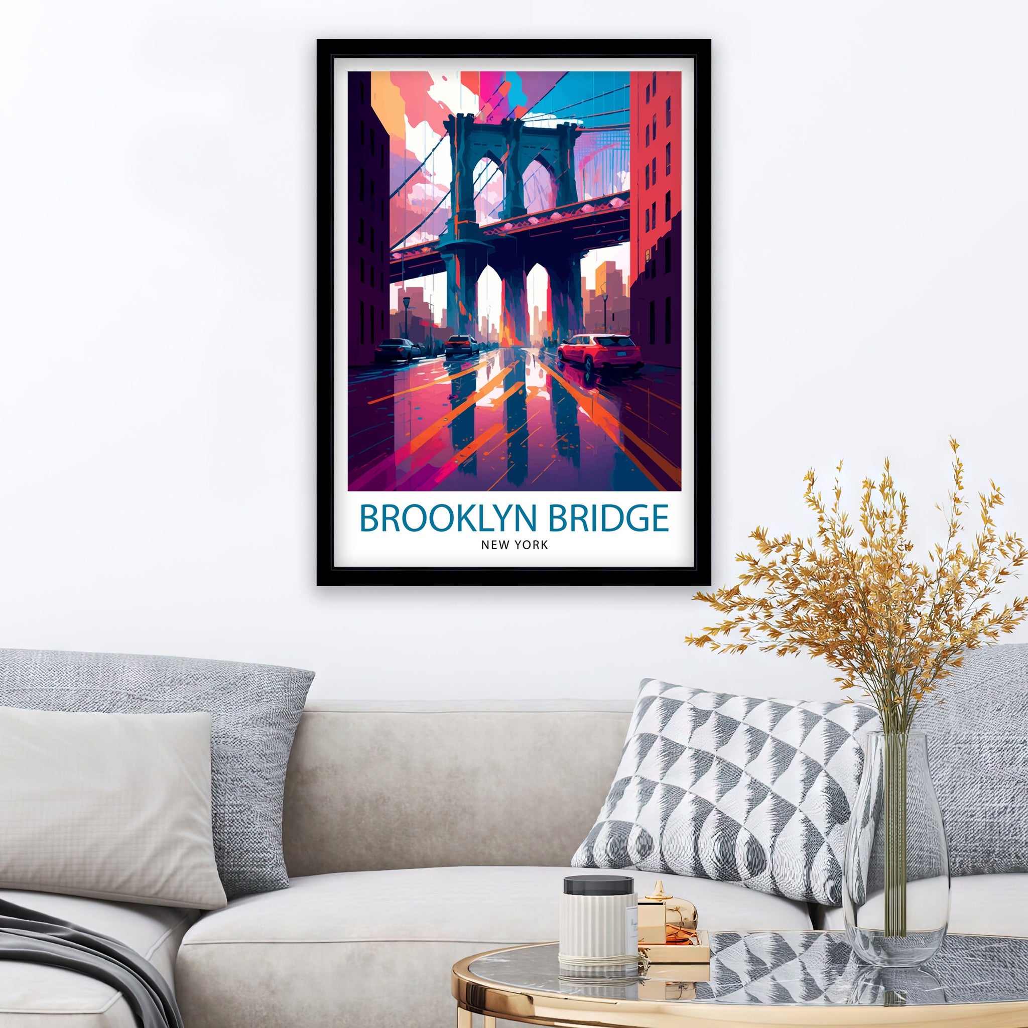 Brooklyn Bridge New York Travel Poster - Brooklyn Bridge