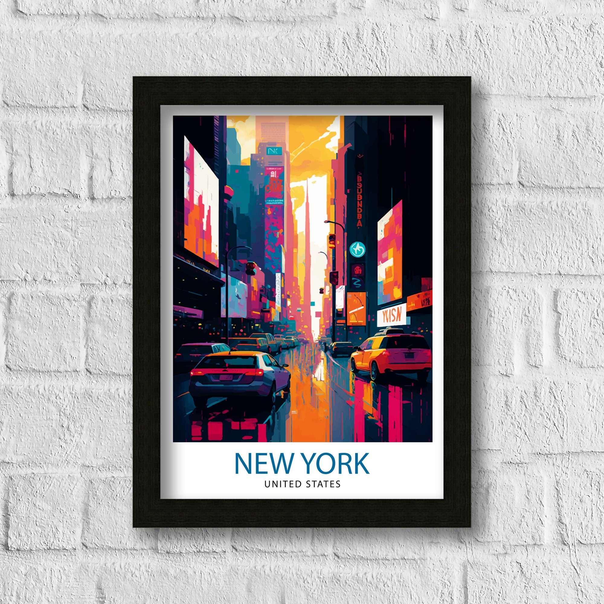 Time Square New York Travel Print| Time Square Wall Decor New York City Travel Poster Time Square Art Print Time Square