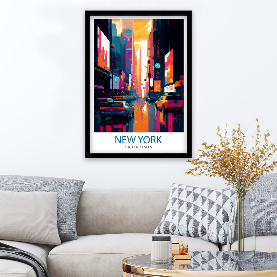 Time Square New York Travel Poster