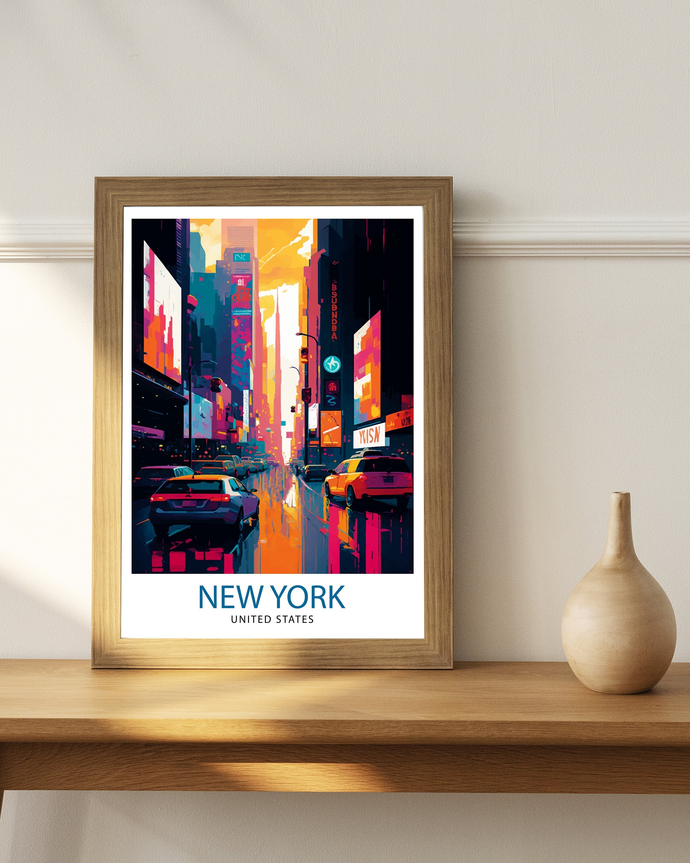 Time Square New York Travel Print| Time Square Wall Decor New York City Travel Poster Time Square Art Print Time Square
