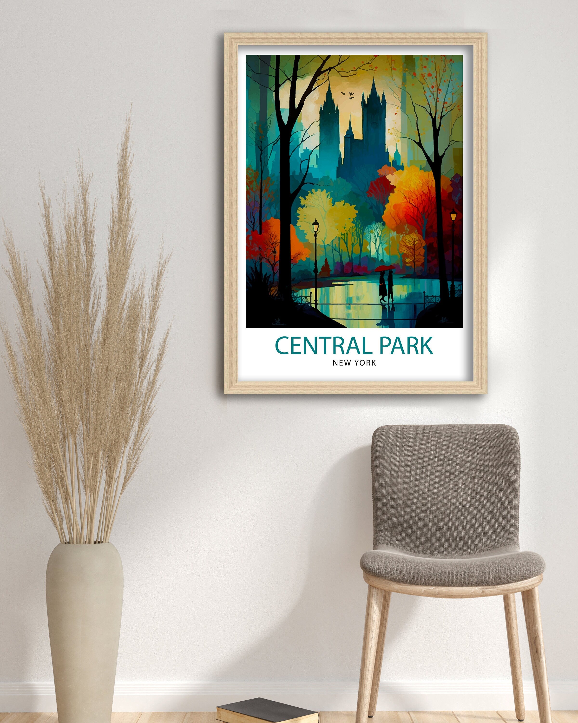 Central Park New York Travel Print| Central Park Wall Art New York City Decor Travel Poster Central Park Landscape Print
