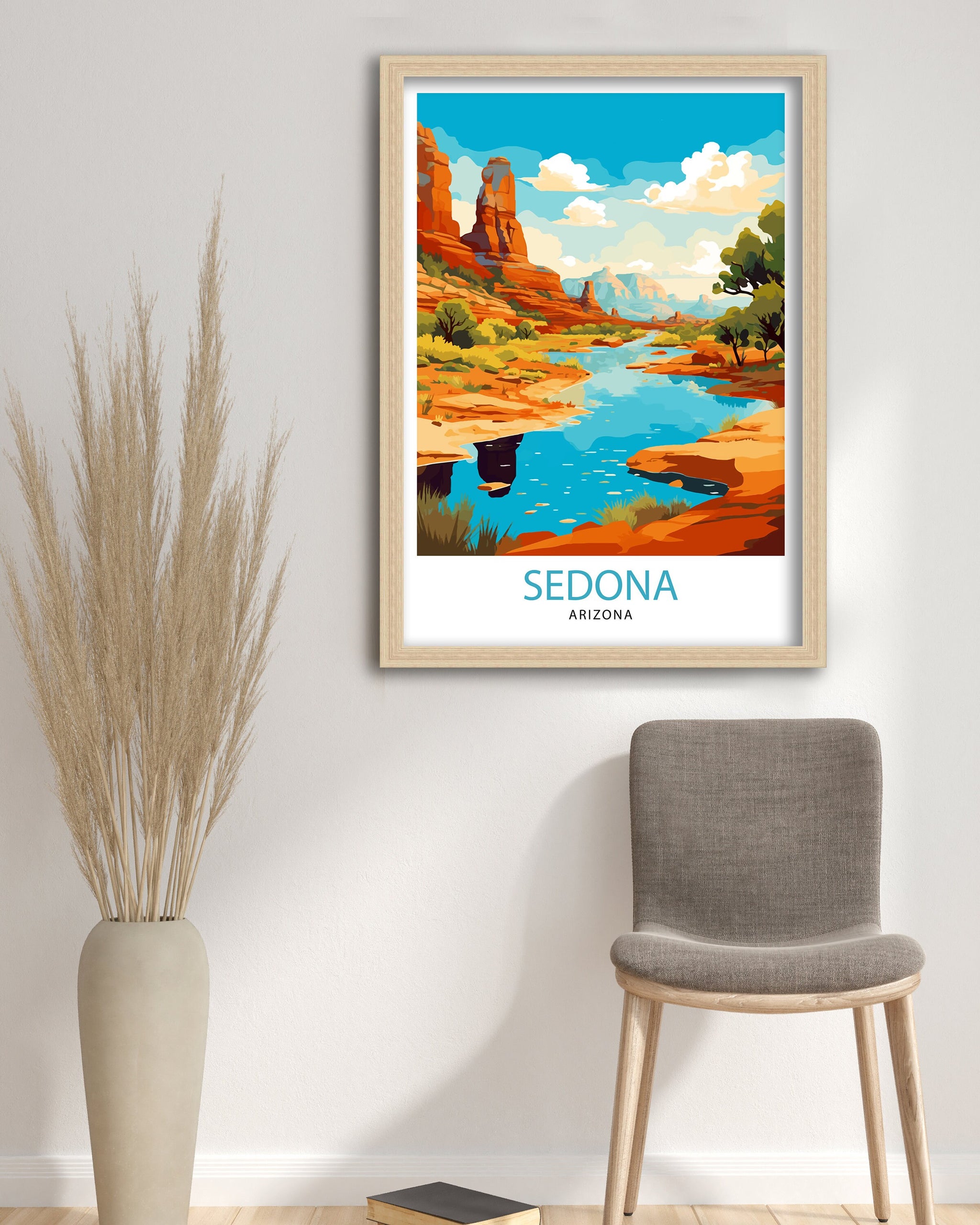 Sedona Arizona Travel Print| Sedona Wall Decor Sedona Home Living Decor Sedona Illustration Travel Poster Gift For Sedona Arizona Home Decor
