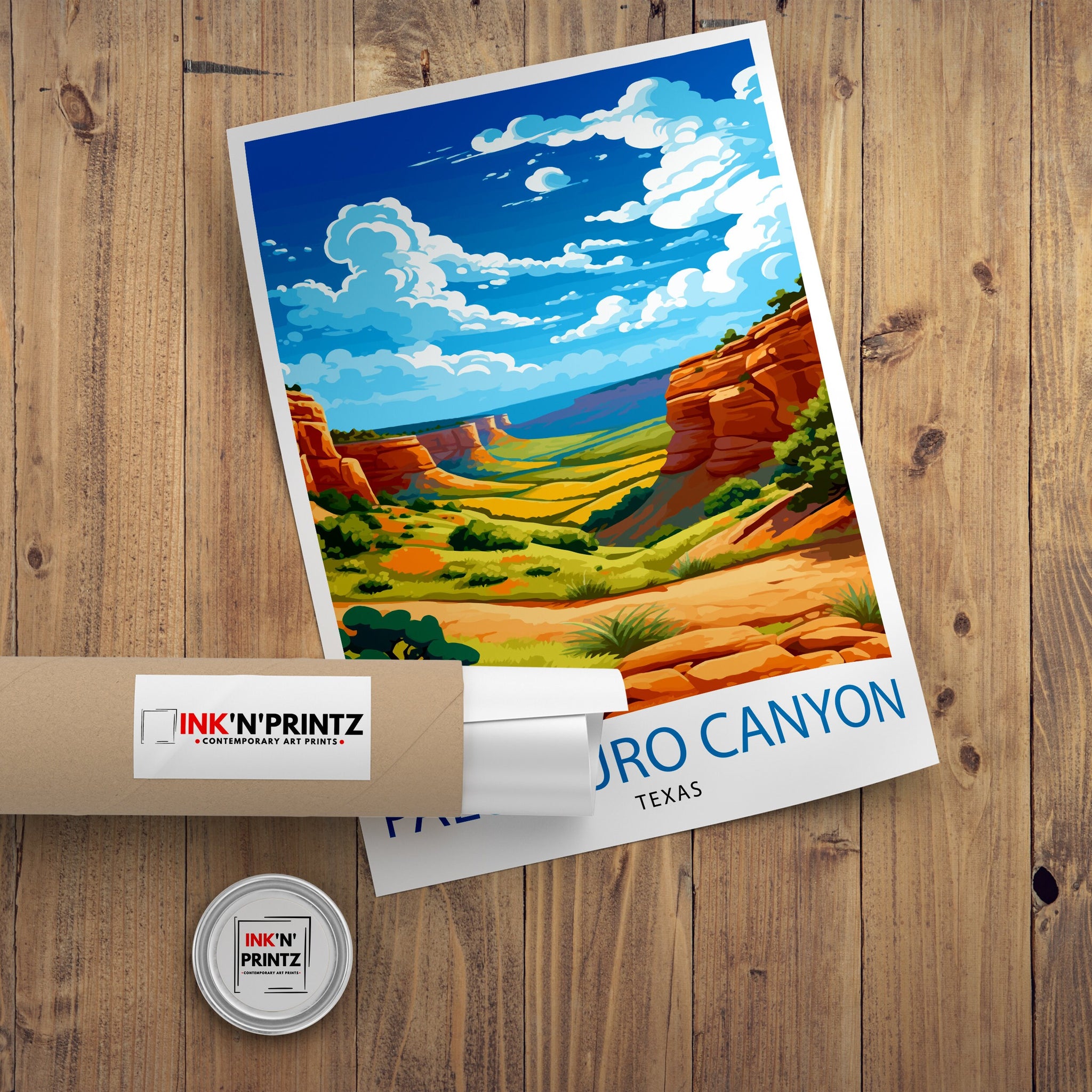 Palo Duro Canyon Texas Travel Print| Texas Wall Art Texas Home Decor Travel Poster Gift Texas Illustration