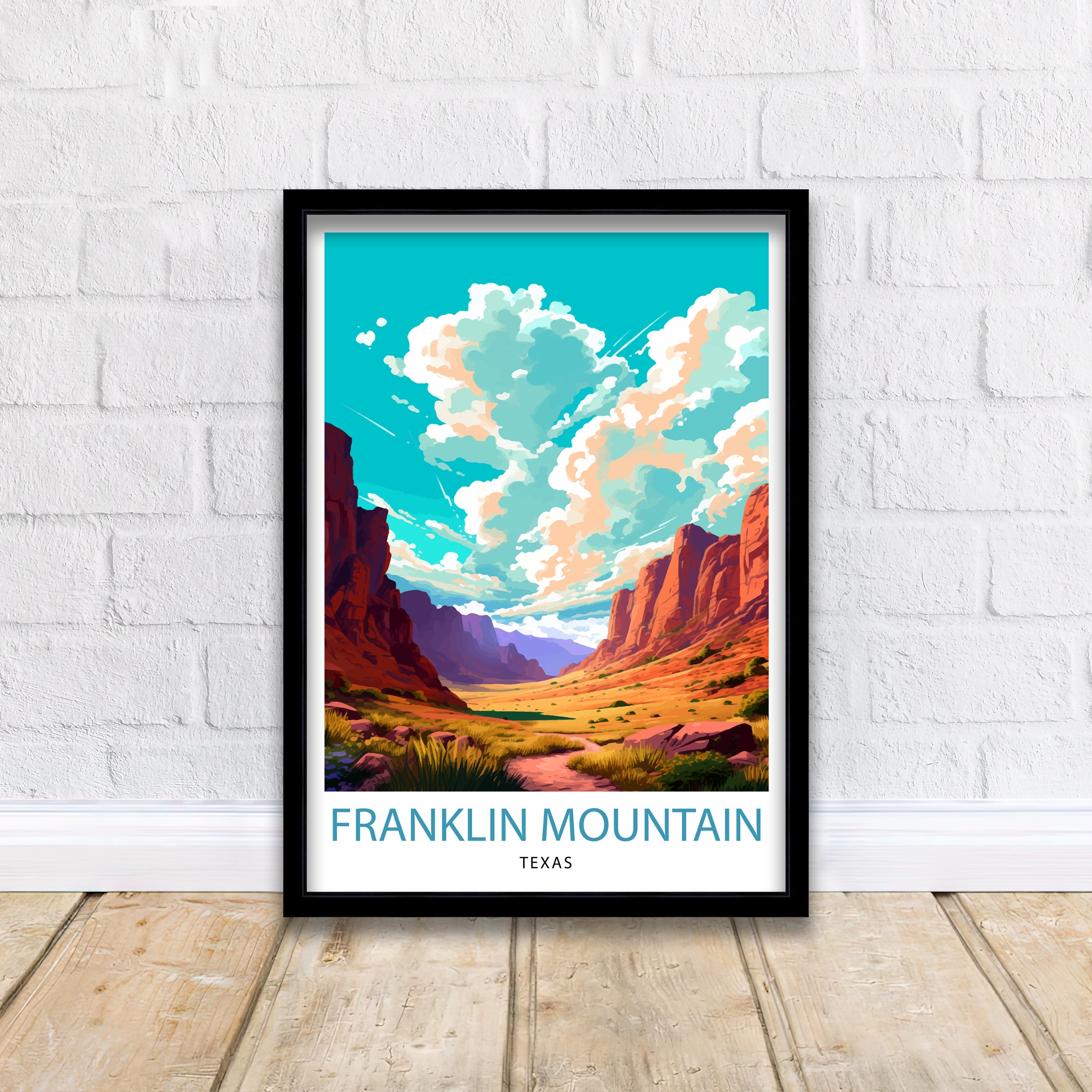 Franklin Mountain Texas Travel Print| Franklin Mountain Wall Decor Texas Travel Poster Franklin Mountain Gift Texas Home Decor