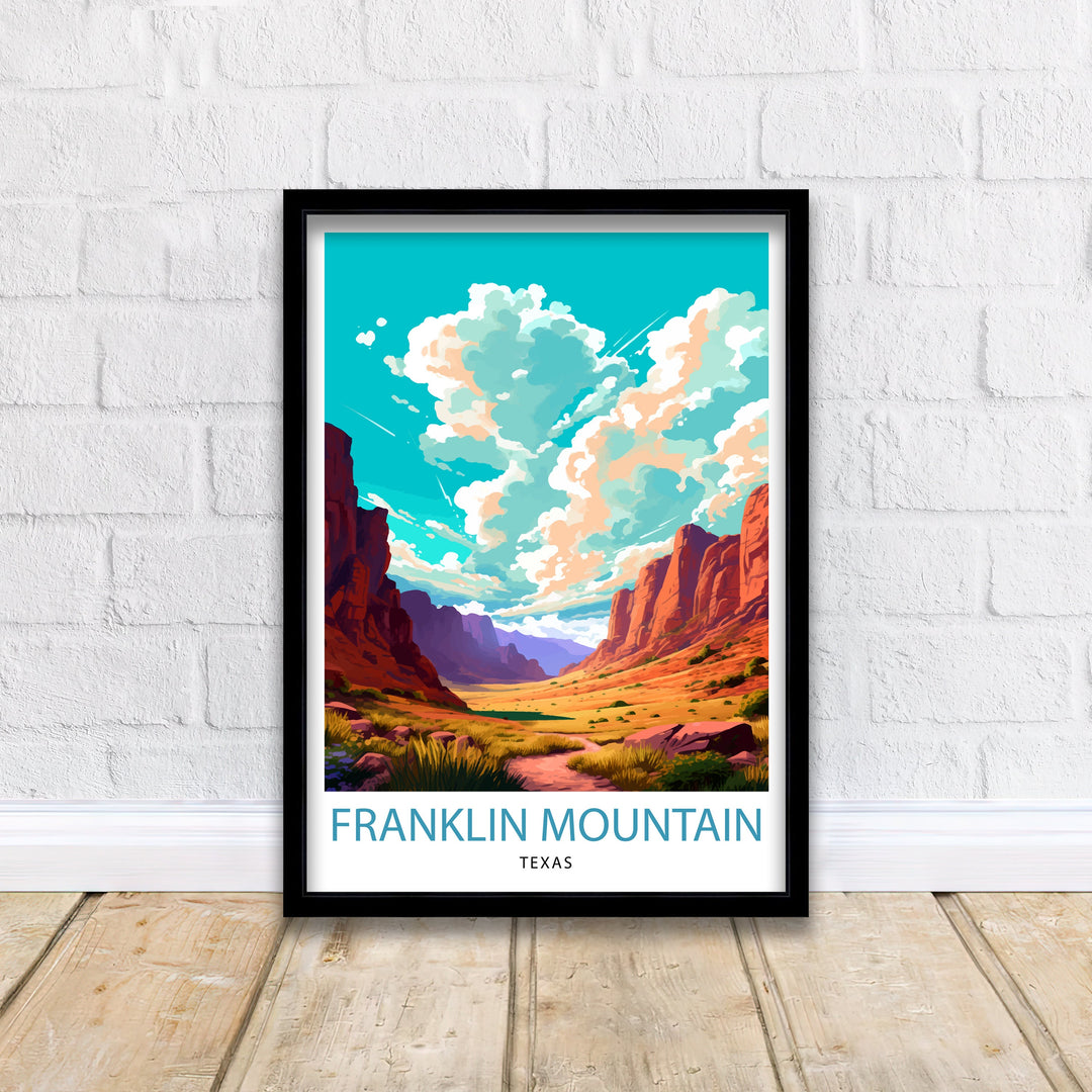 Franklin Mountain Texas Travel Poster