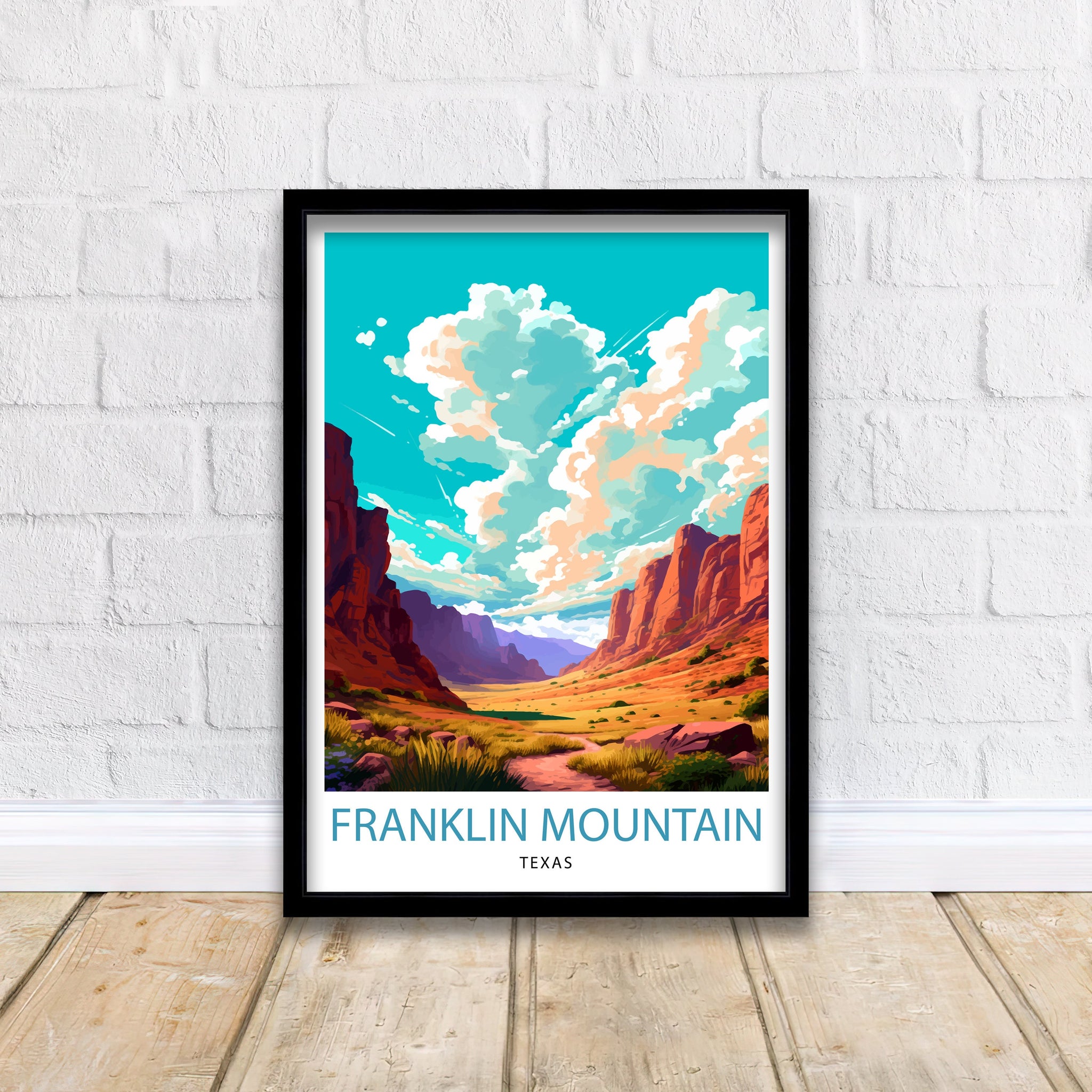 Franklin Mountain Texas Travel Print| Franklin Mountain Wall Decor Texas Travel Poster Franklin Mountain Gift Texas Home Decor
