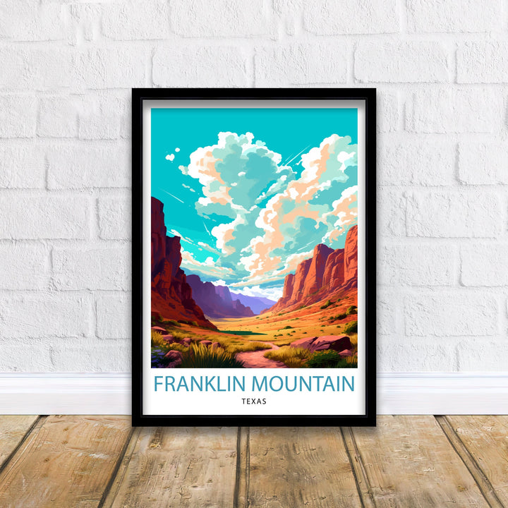 Franklin Mountain Texas Travel Poster