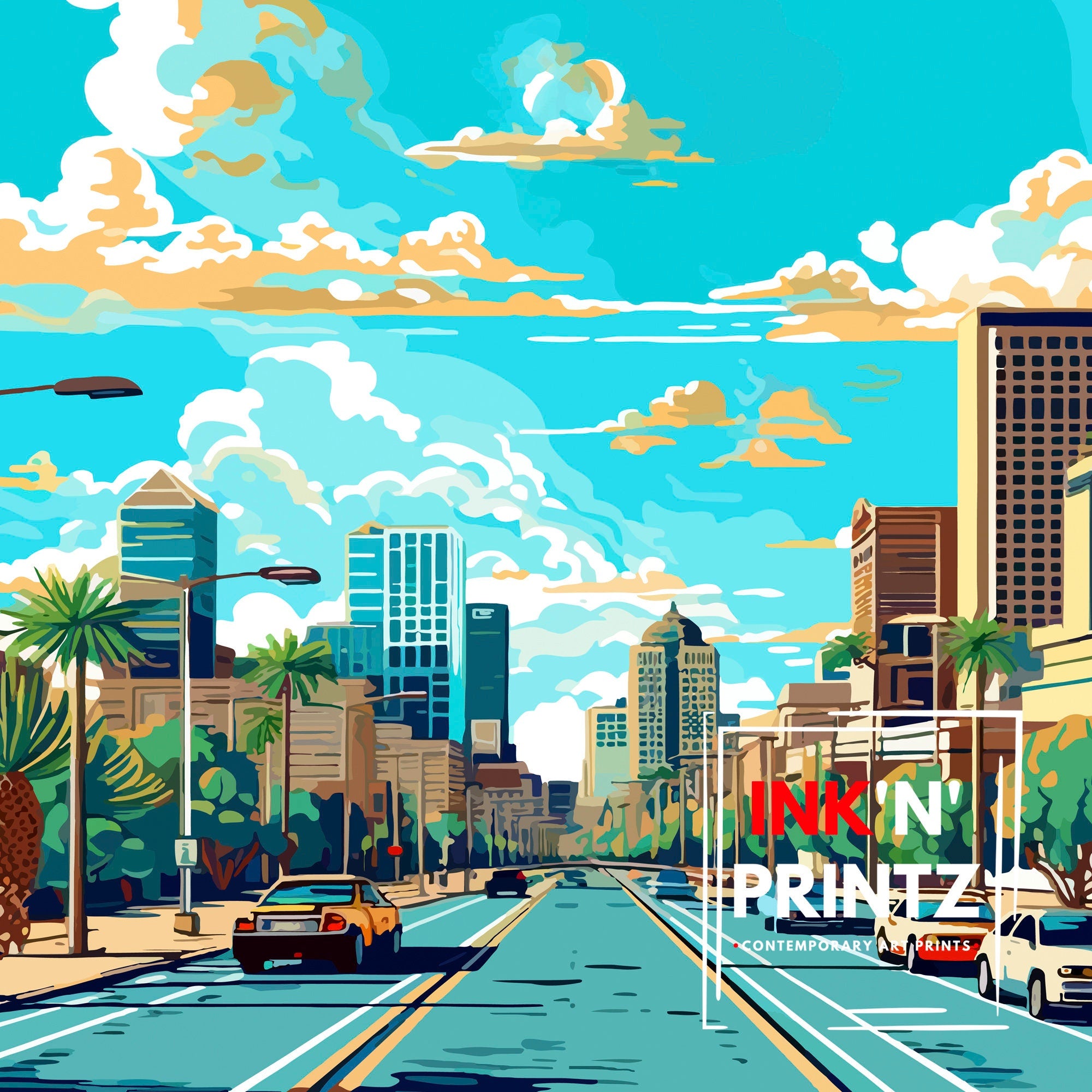 Phoenix Arizona Travel Print| Phoenix Wall Art Arizona Desert Print Travel Poster Gift Southwestern Home Decor
