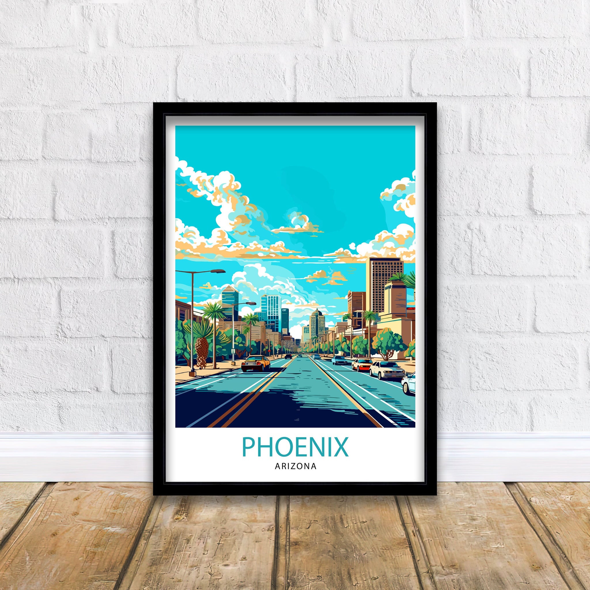 Phoenix Arizona Travel Print| Phoenix Wall Art Arizona Desert Print Travel Poster Gift Southwestern Home Decor