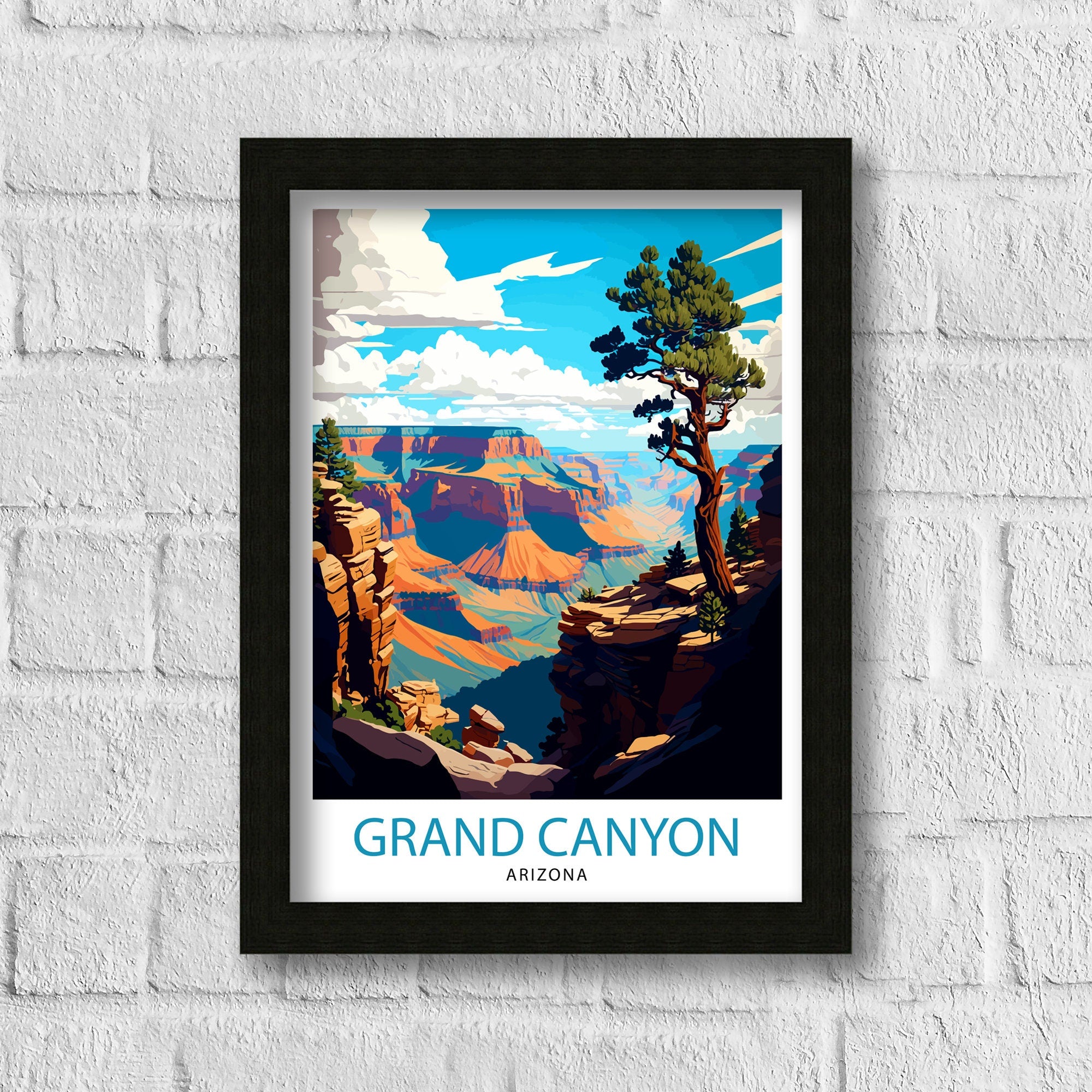 Grand Canyon Travel Print| Grand Canyon Wall Art Grand Canyon Decor Grand Canyon Illustration Travel Poster Gift For Grand Canyon