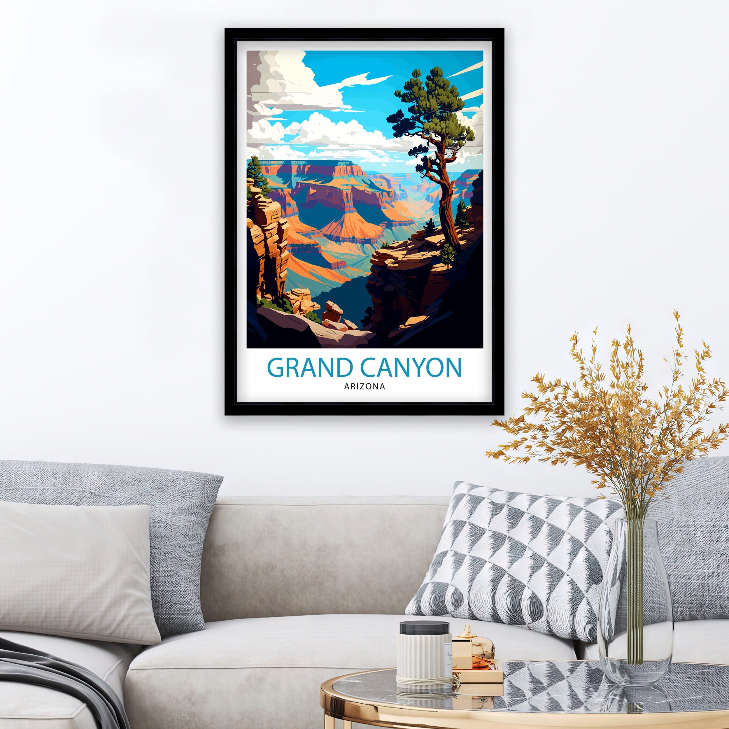Grand Canyon Travel Print| Grand Canyon Wall Art Grand Canyon Decor Grand Canyon Illustration Travel Poster Gift For Grand Canyon