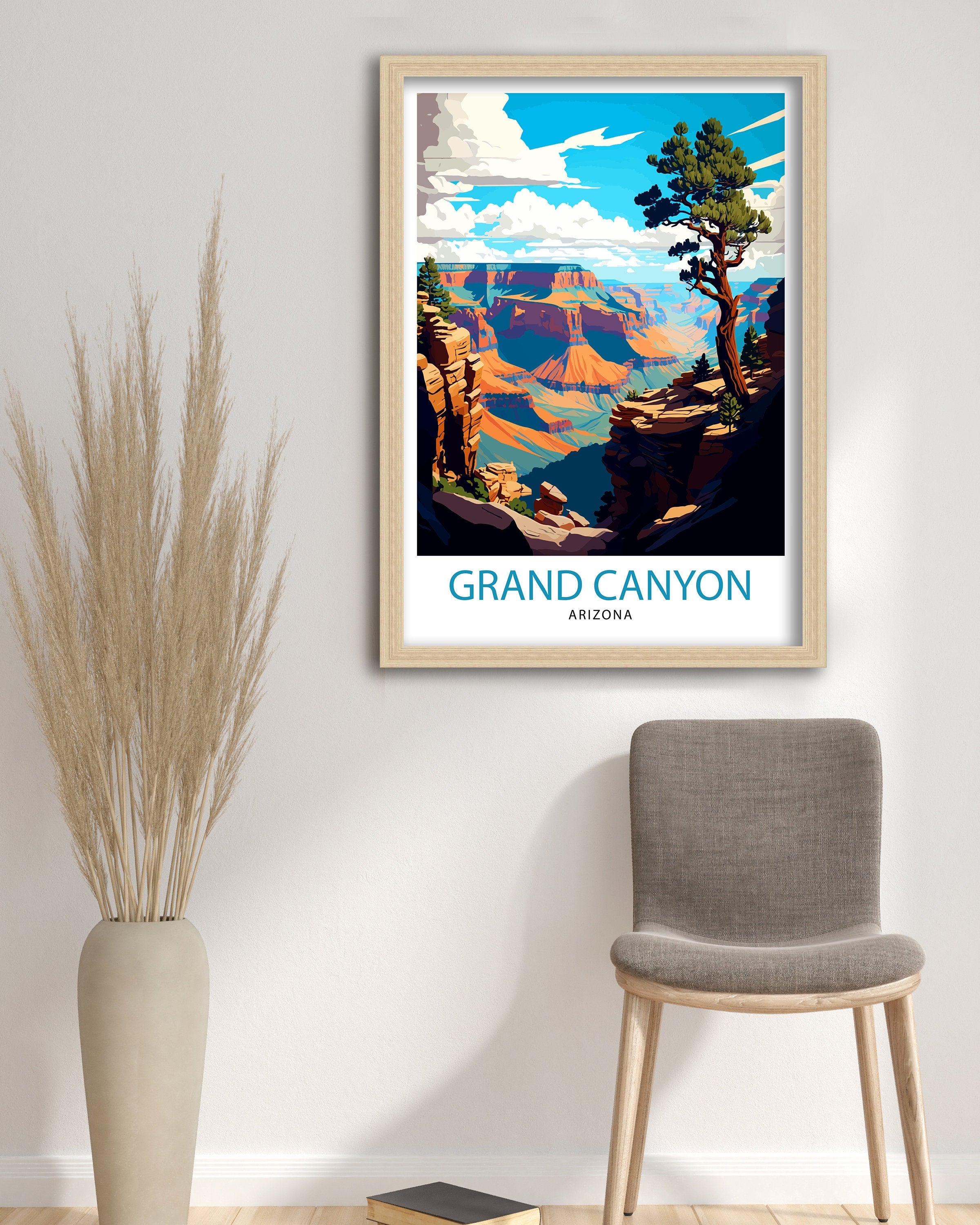 Grand Canyon Travel Print| Grand Canyon Wall Art Grand Canyon Decor Grand Canyon Illustration Travel Poster Gift For Grand Canyon