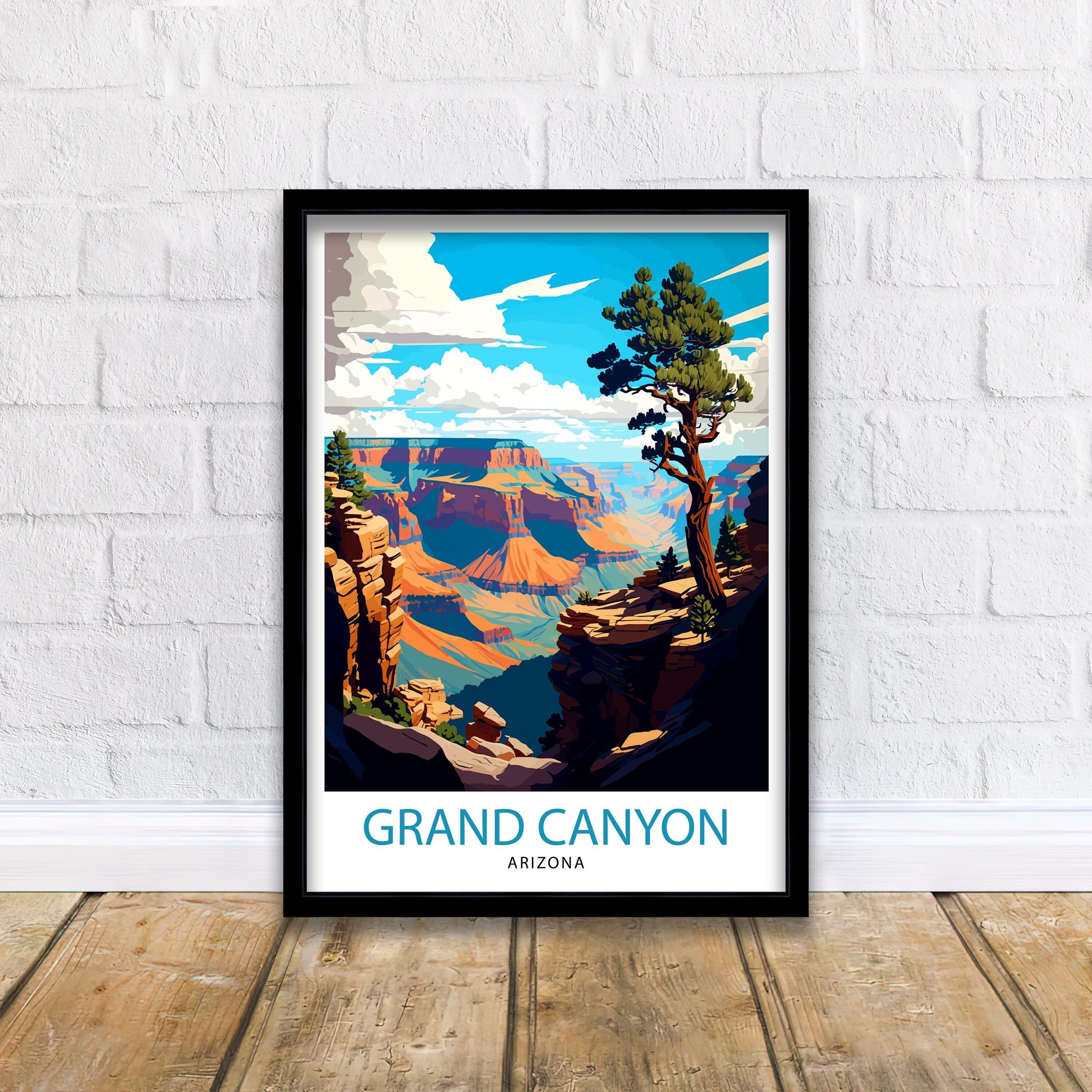 Grand Canyon Travel Print| Grand Canyon Wall Art Grand Canyon Decor Grand Canyon Illustration Travel Poster Gift For Grand Canyon