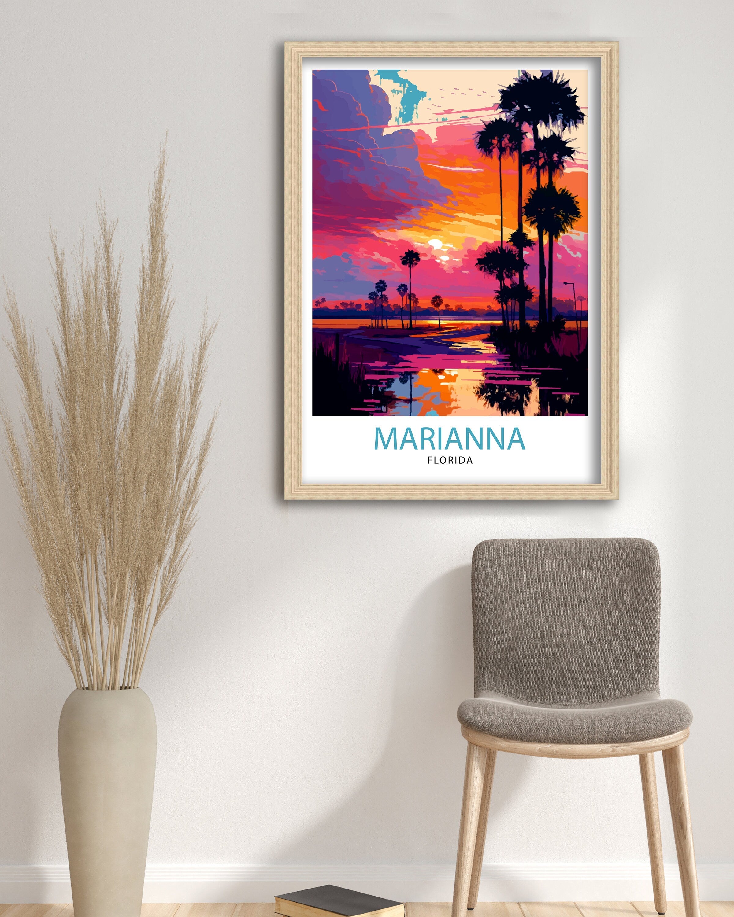 Marianna Florida Travel Print| Marianna Wall Art Florida State Decor Travel Poster Marianna Cityscape Print Home Decor