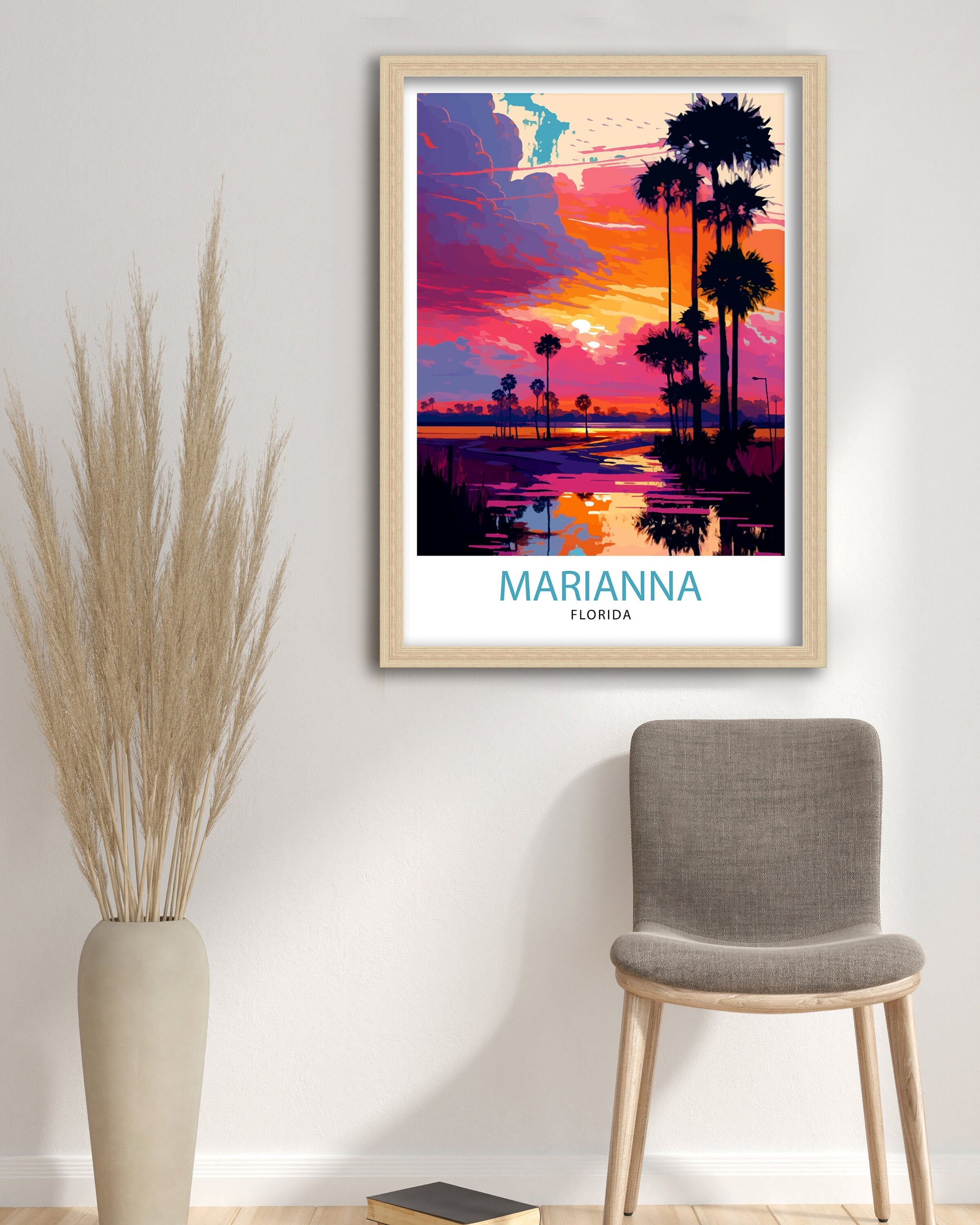 Marianna Florida Travel Print| Marianna Wall Art Florida State Decor Travel Poster Marianna Cityscape Print Home Decor