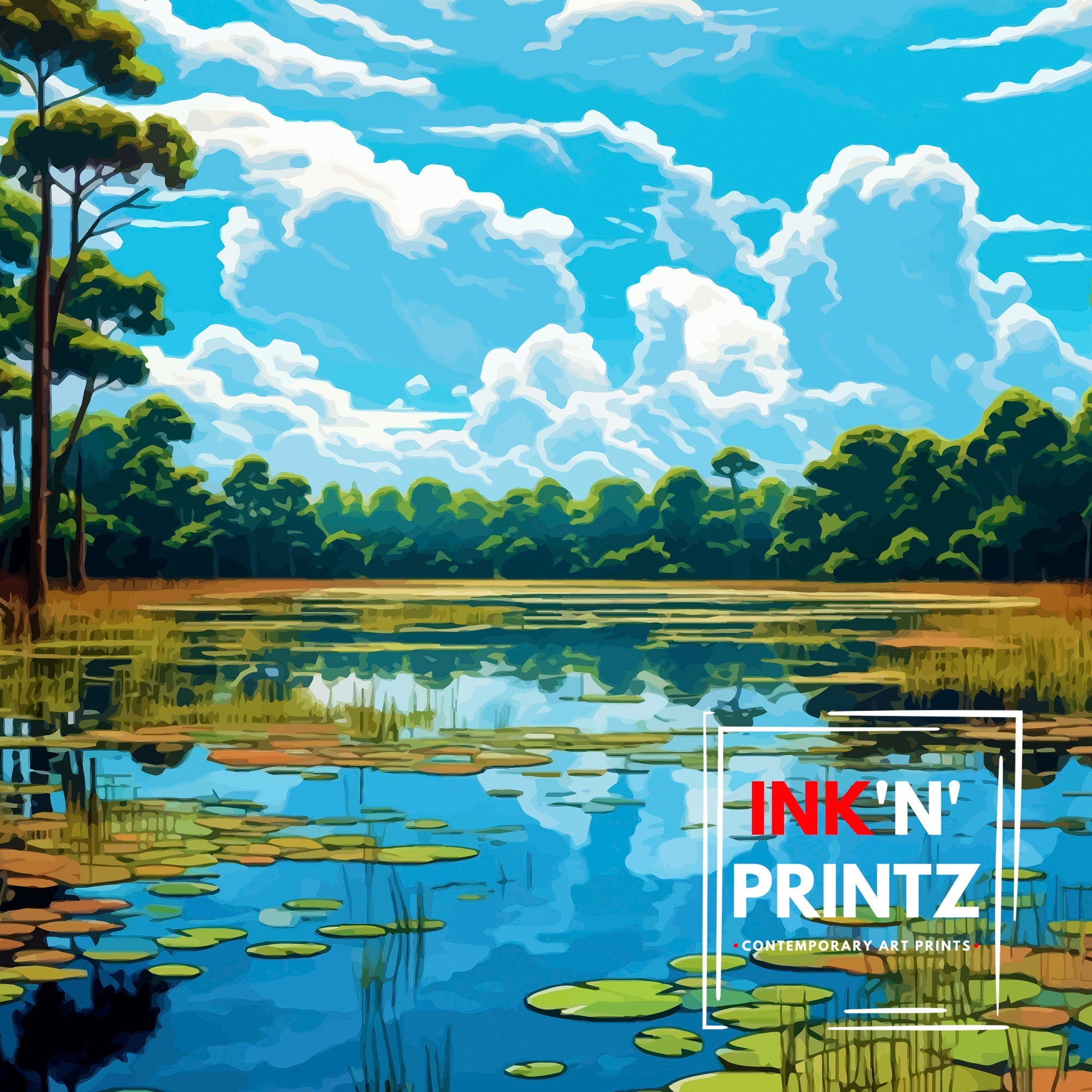 Caddo Lake Texas Travel Print| Caddo Lake Wall Art Caddo Lake Home Decor Texas Travel Poster Caddo Lake Art Print