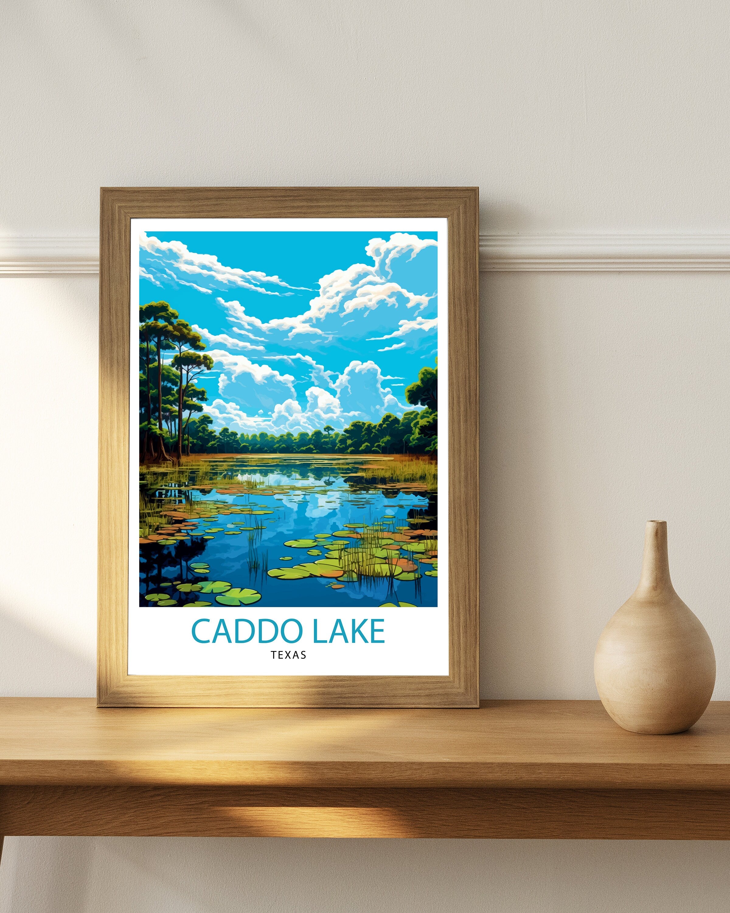 Caddo Lake Texas Travel Print| Caddo Lake Wall Art Caddo Lake Home Decor Texas Travel Poster Caddo Lake Art Print