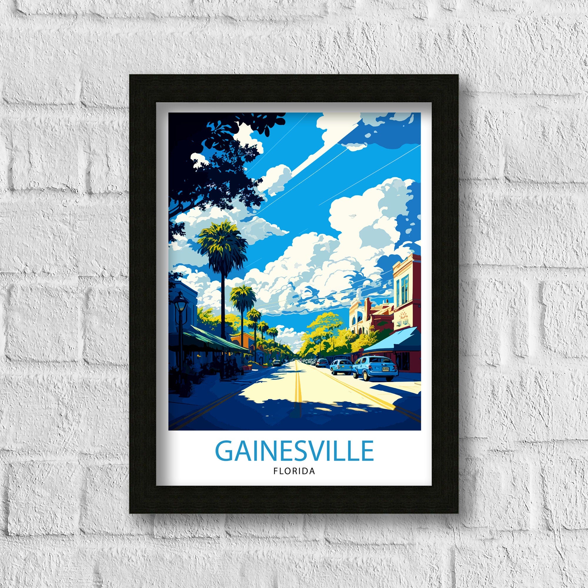 Gainesville Florida Travel Print| Gainesville Wall Decor Gainesville Home Living Decor Gainesville Illustration Travel Gainesville