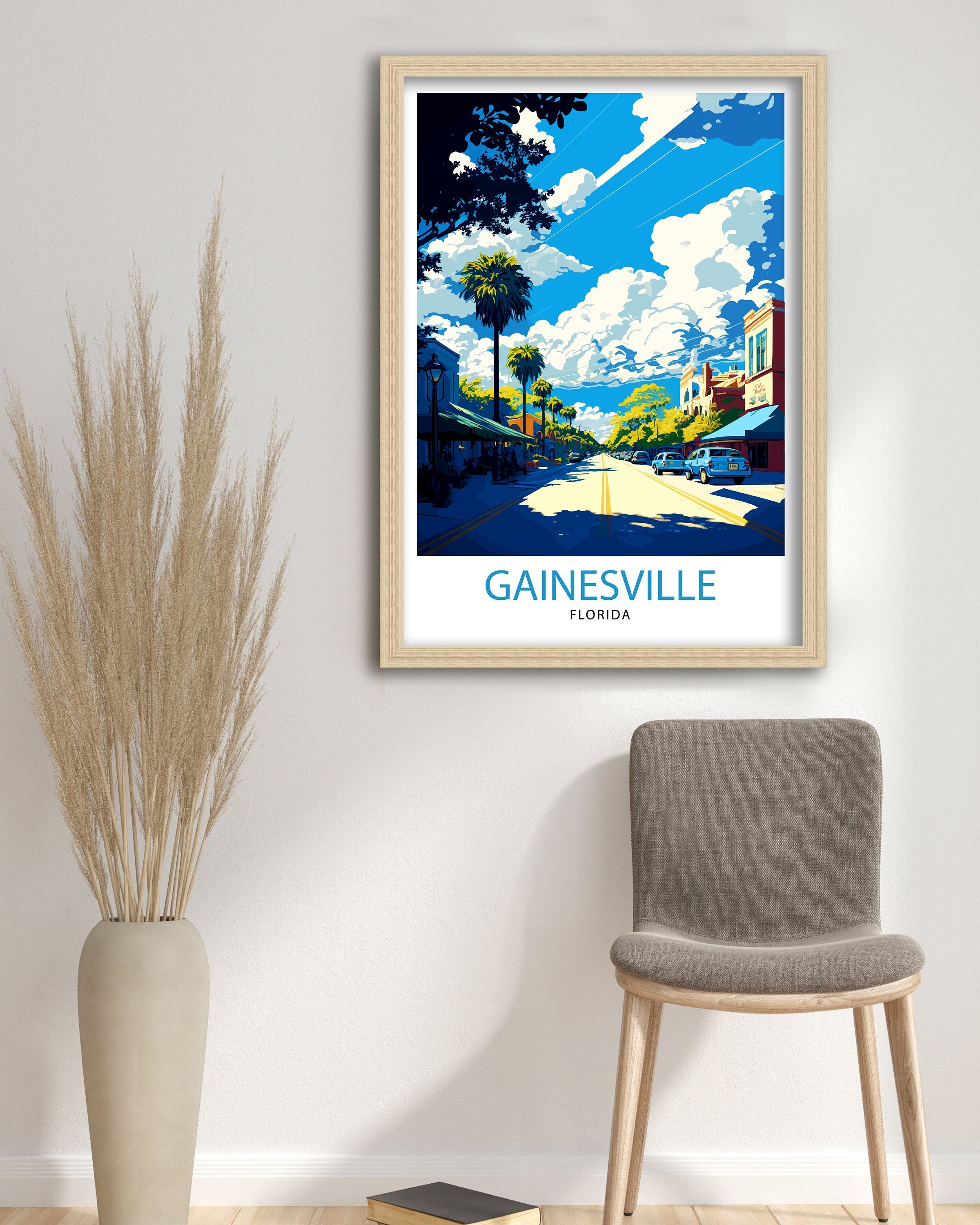 Gainesville Florida Travel Print| Gainesville Wall Decor Gainesville Home Living Decor Gainesville Illustration Travel Gainesville