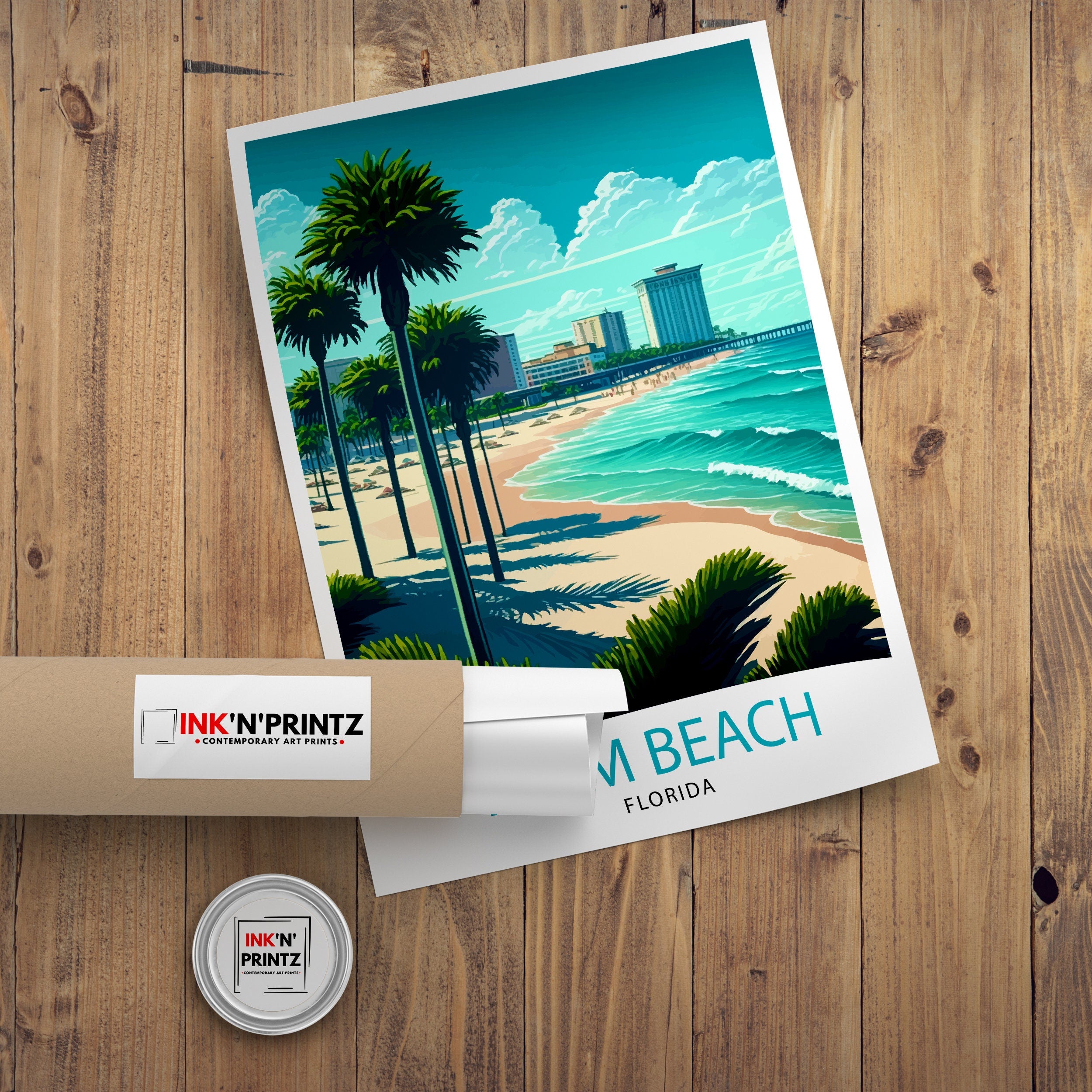 Palm Beach Florida Travel Print Palm Beach Wall Decor Palm Beach Home Living Decor Palm Beach Illustration Travel Poster Gift For Palm Beach