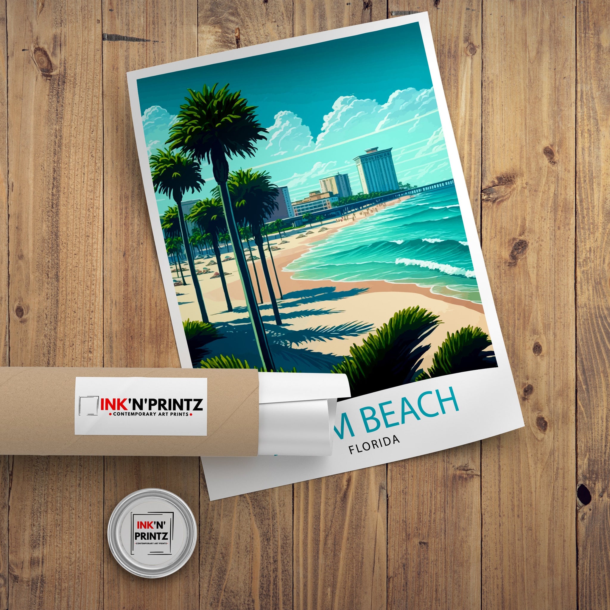Palm Beach Florida Travel Print Palm Beach Wall Decor Palm Beach Home Living Decor Palm Beach Illustration Travel Poster Gift For Palm Beach