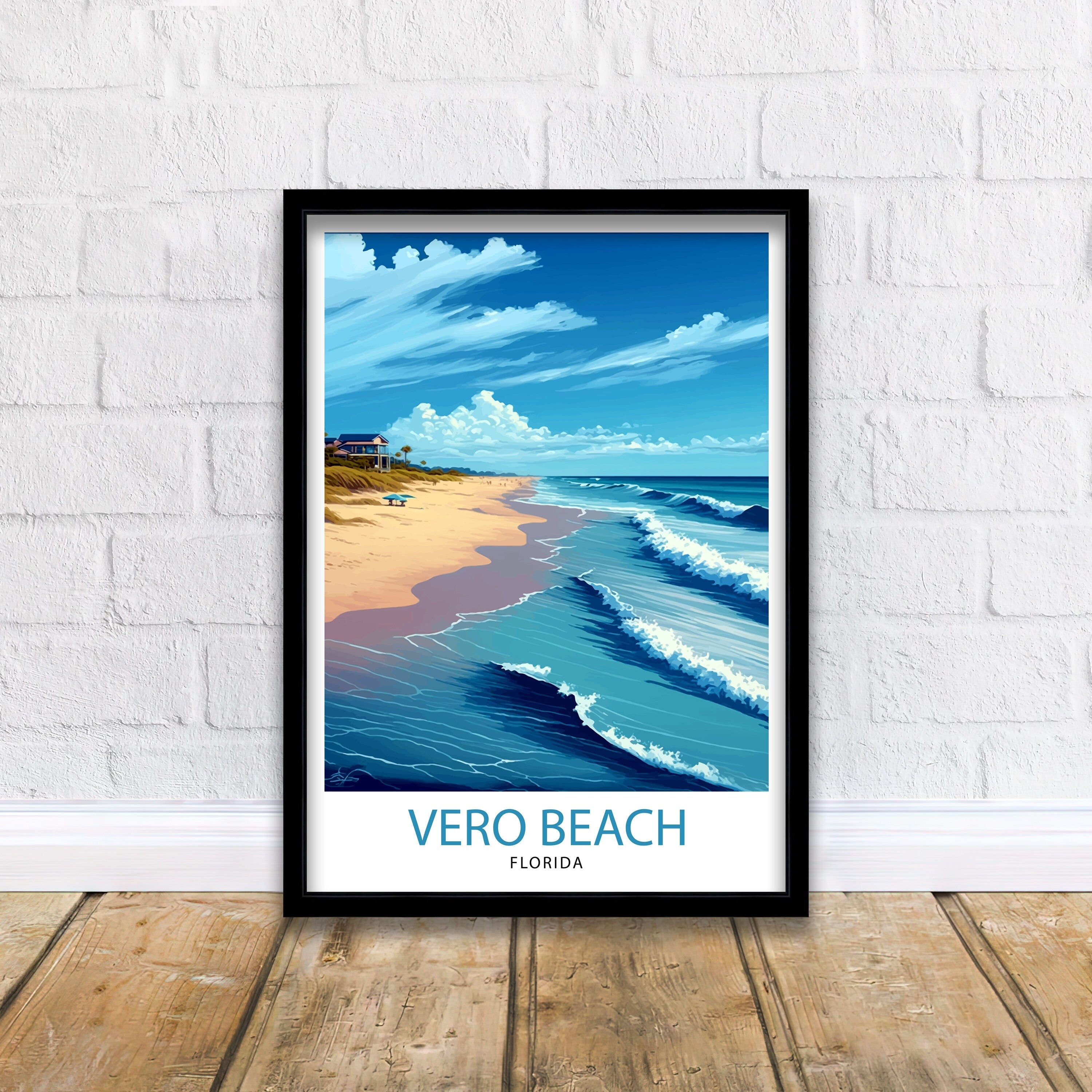 Vero Beach Florida Travel Print| Vero Beach Wall Art Vero Beach Home Decor Vero Beach Illustration Travel Poster Gift For Vero Beach Florida