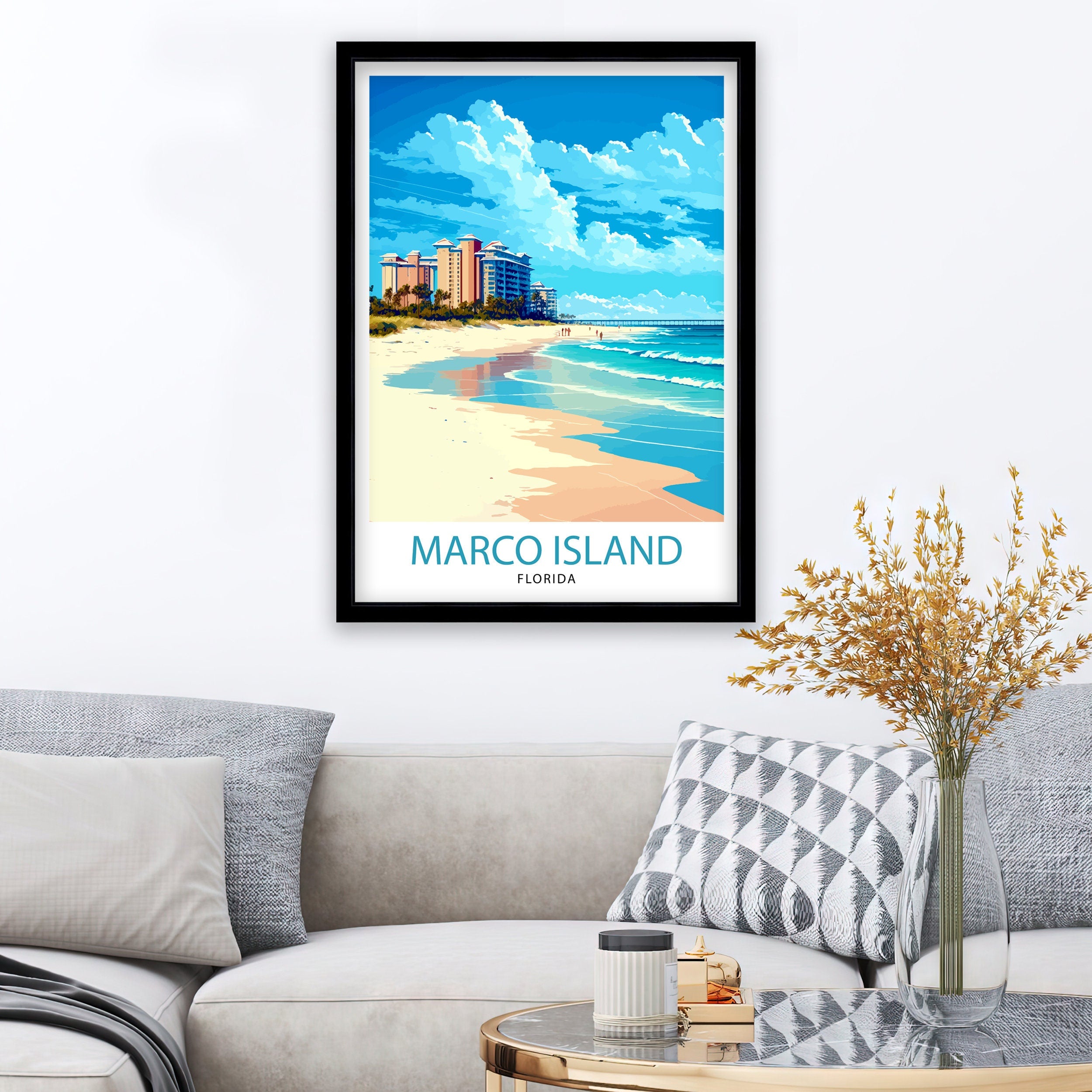 Marco Island Florida Travel Poster | Beach Wall Art