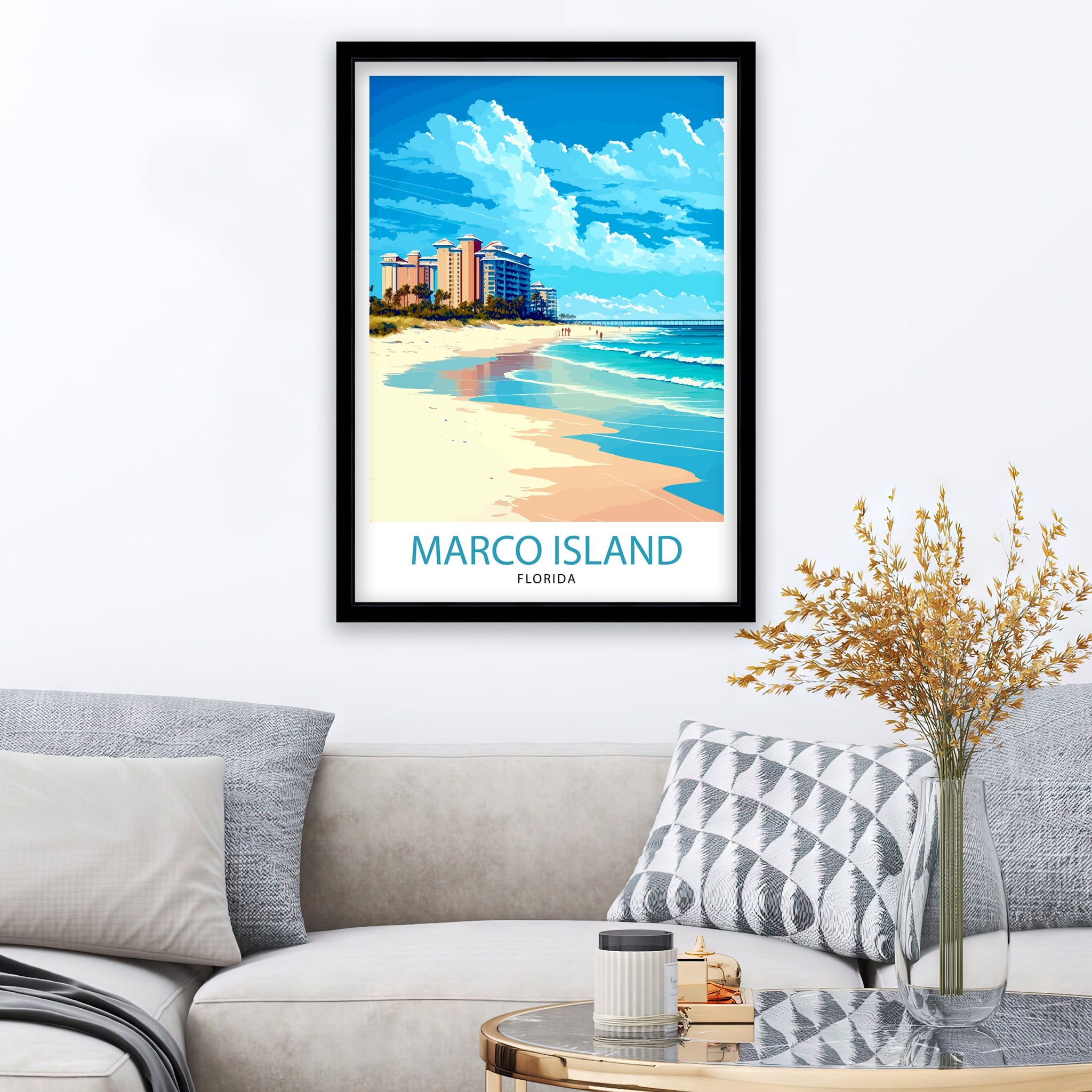 Marco Island Florida Travel Poster | Beach Wall Art
