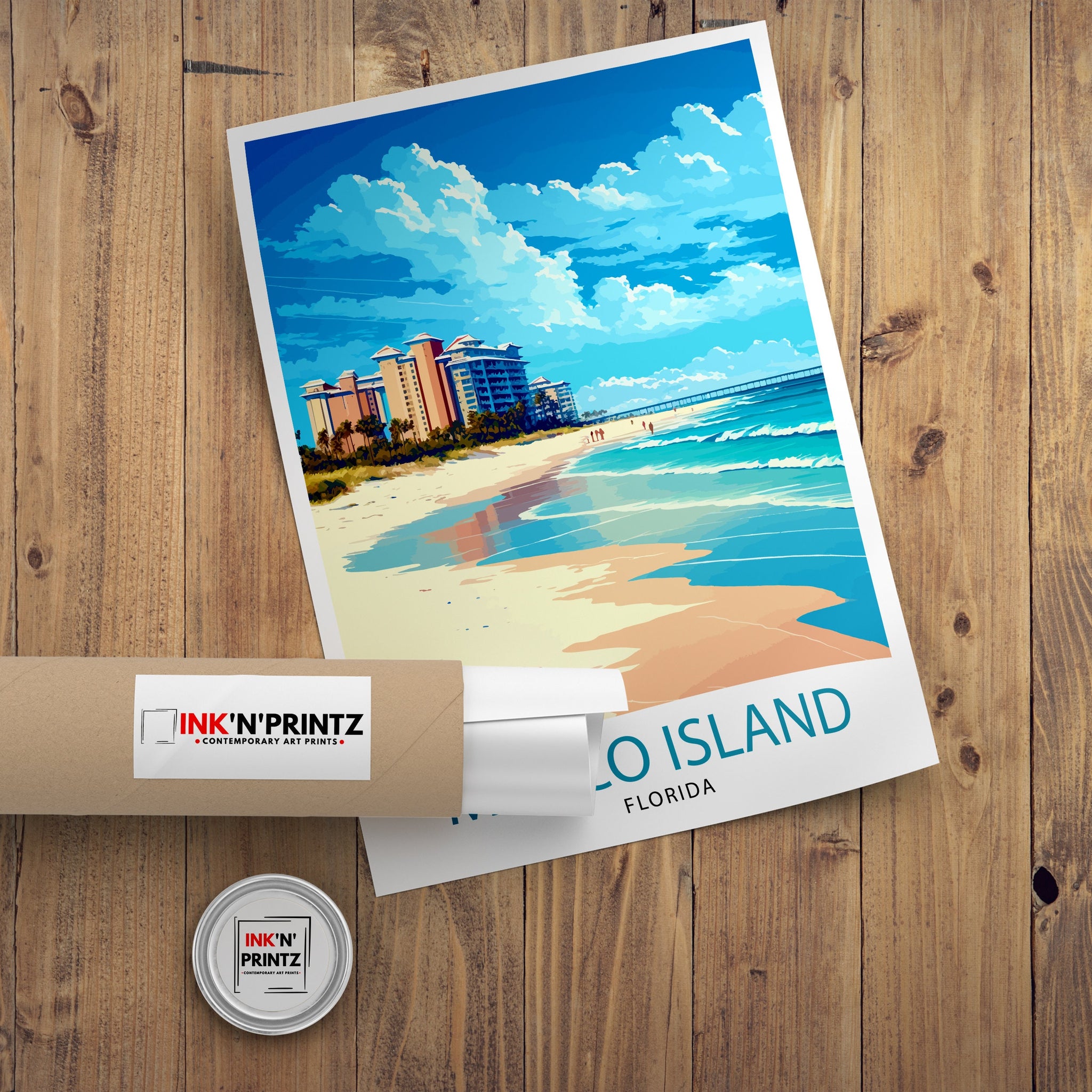 Marco Island Florida Travel Poster | Beach Wall Art