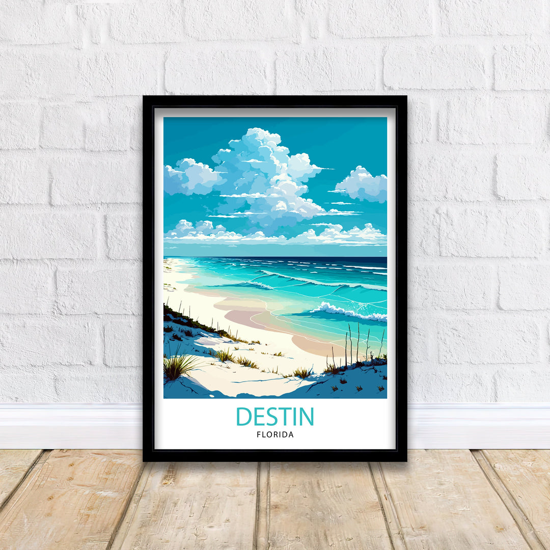 Destin Beach Florida Travel Print|, Beach Wall Art, Florida Travel Poster, Coastal Decor, Beach House Decor, Vacation Print, Travel Gift