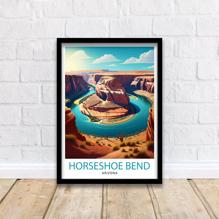 Horseshoe Bend Arizona Travel Print| Arizona Wall Art Arizona Home Decor Arizona Illustration Travel Poster Gift Horseshoe Bend Home Decor