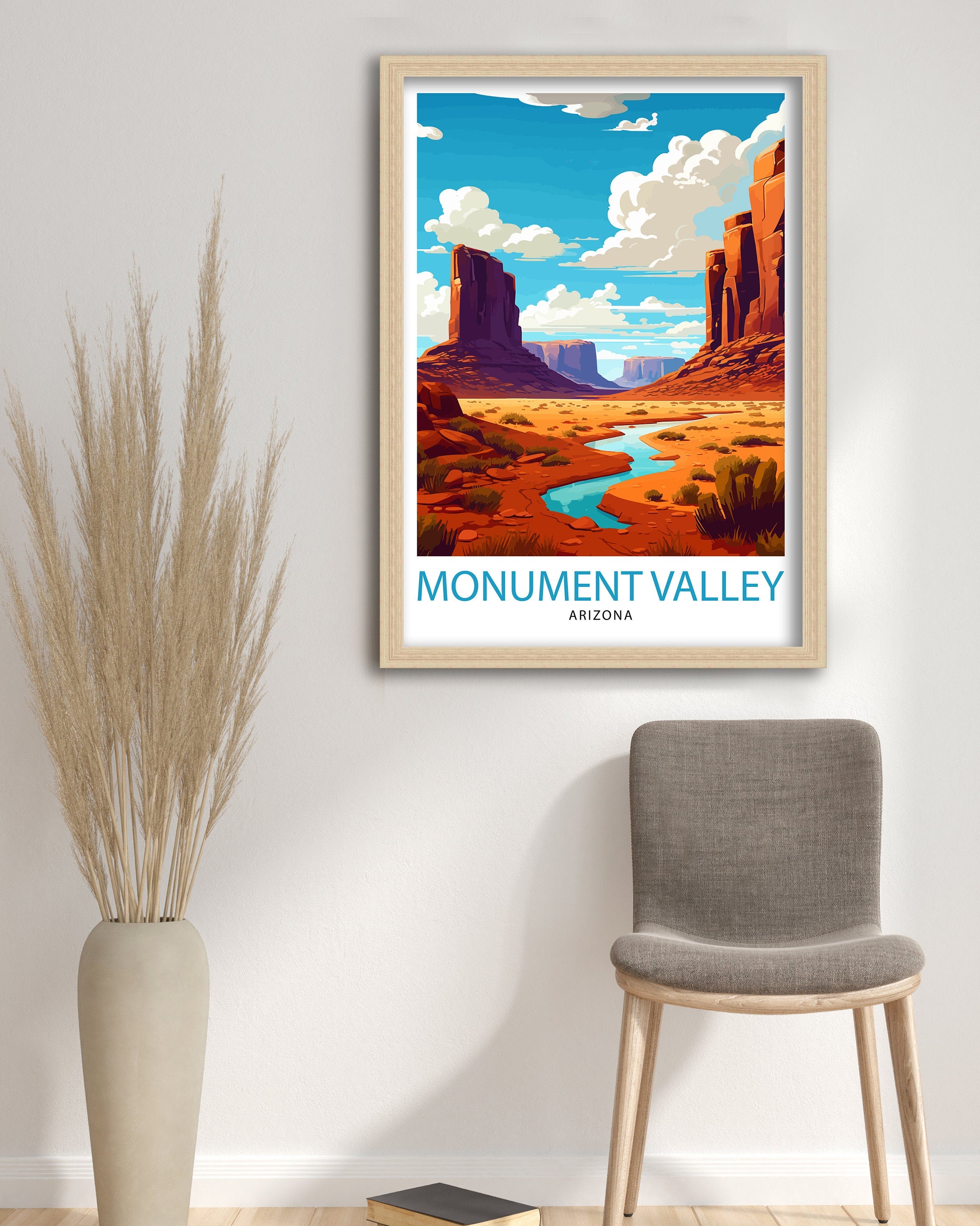 Monument Valley Travel Print| Wall Decor Home Living Decor Monument Valley Illustration Travel Poster Gift for Monument Valley Arizona Home