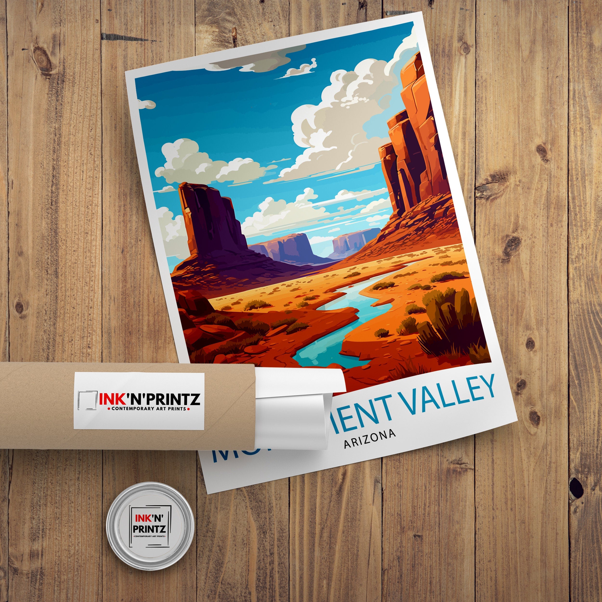 Monument Valley Travel Print| Wall Decor Home Living Decor Monument Valley Illustration Travel Poster Gift for Monument Valley Arizona Home