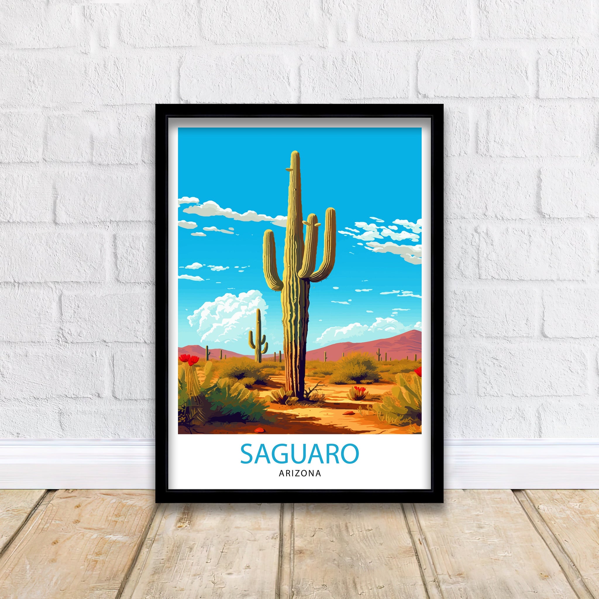 Saguaro Arizona Travel Print Saguaro Wall Decor Saguaro Home Living Decor Saguaro Illustration Travel Poster Gift for Arizona Lovers Arizona