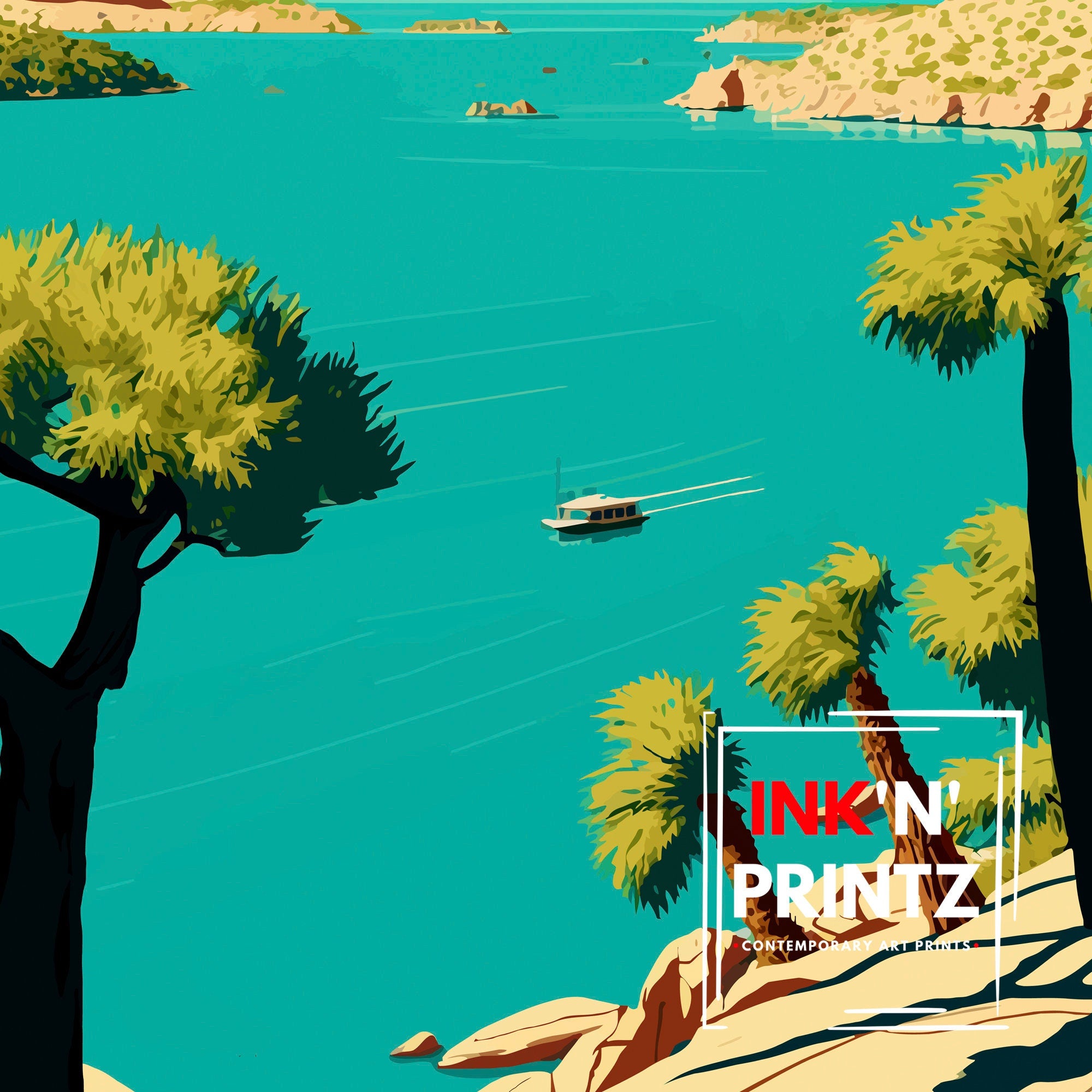 Lake Havasu Arizona Travel Print| Lake Havasu Wall Decor Arizona Home Living Decor Lake Havasu Illustration Travel Poster Gift for Arizona