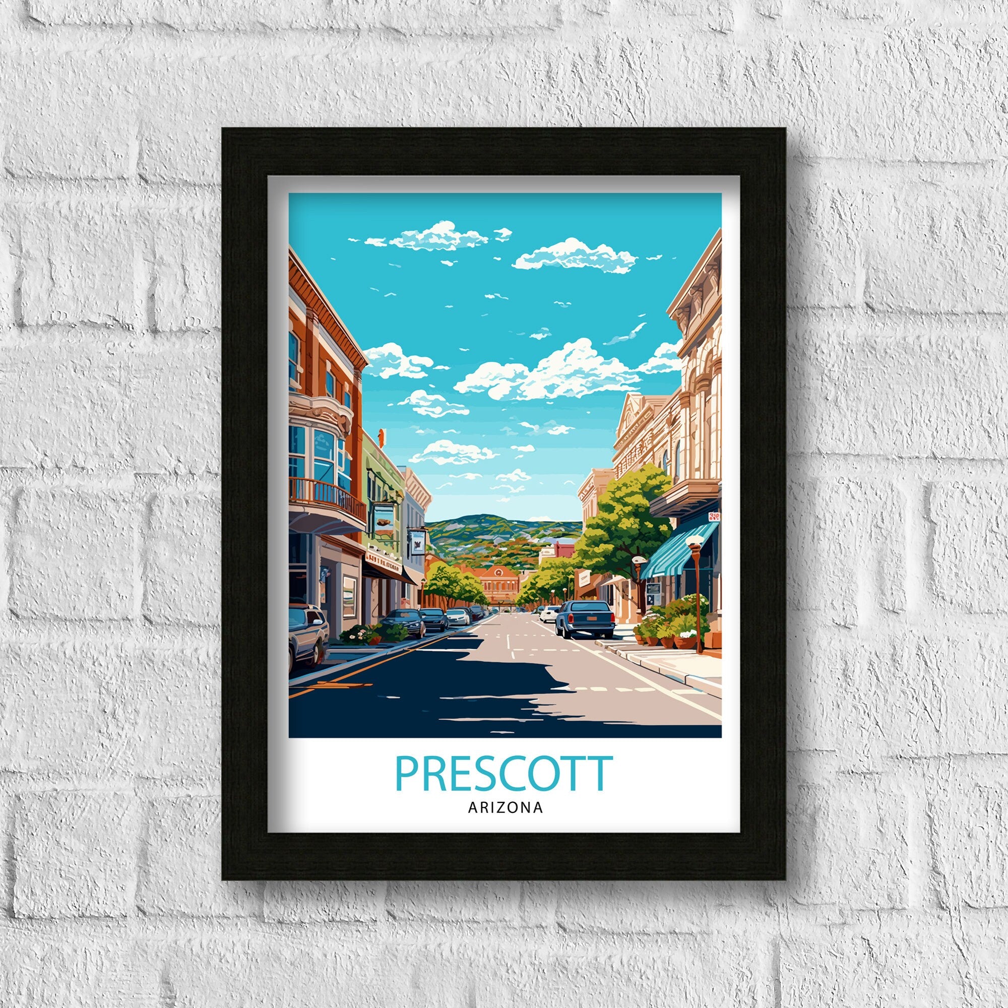 Prescott Arizona Travel Print| Prescott Wall Art Arizona Travel Poster Prescott Arizona Home Decor Prescott Illustration Gift For Arizona