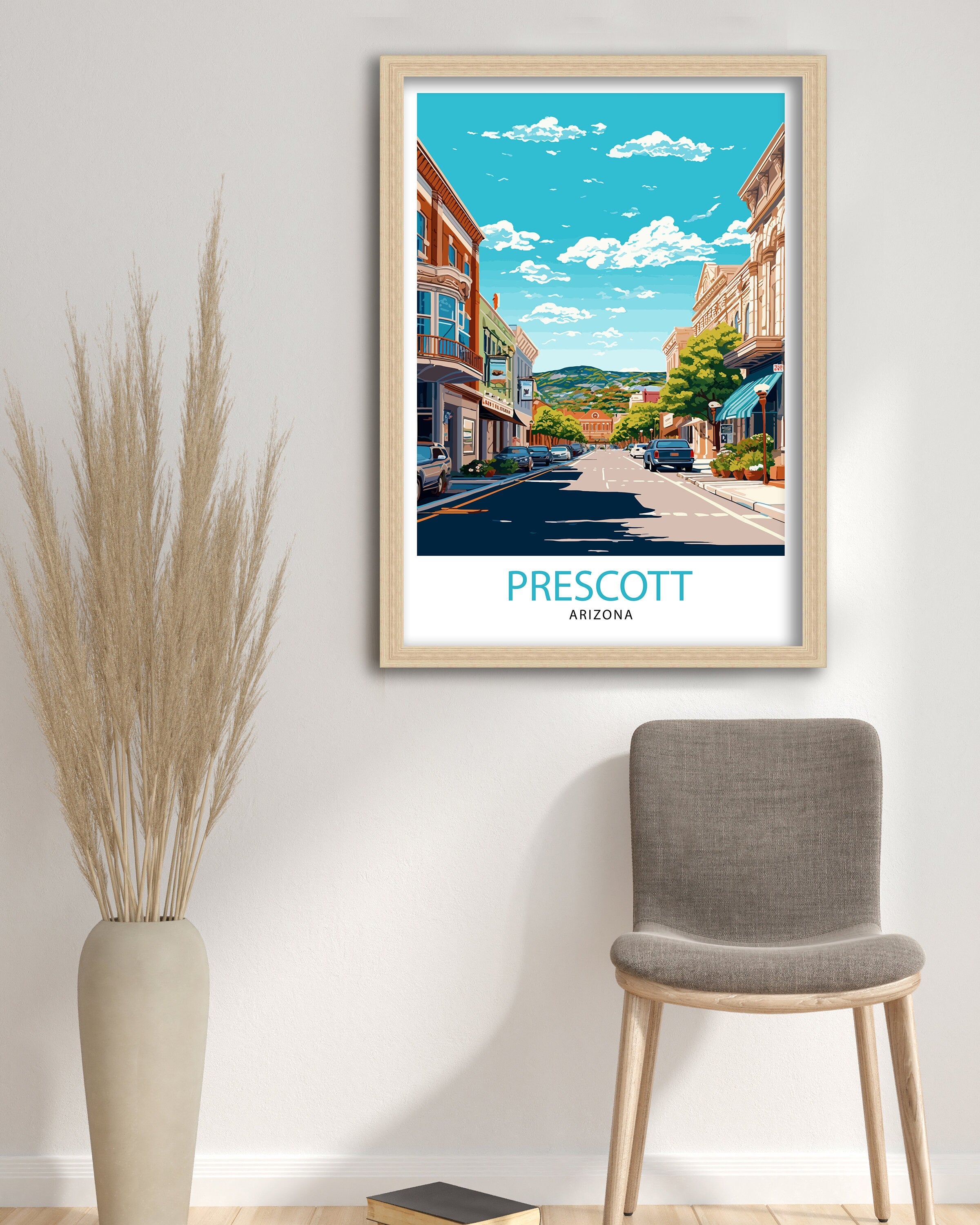 Prescott Arizona Travel Print| Prescott Wall Art Arizona Travel Poster Prescott Arizona Home Decor Prescott Illustration Gift For Arizona