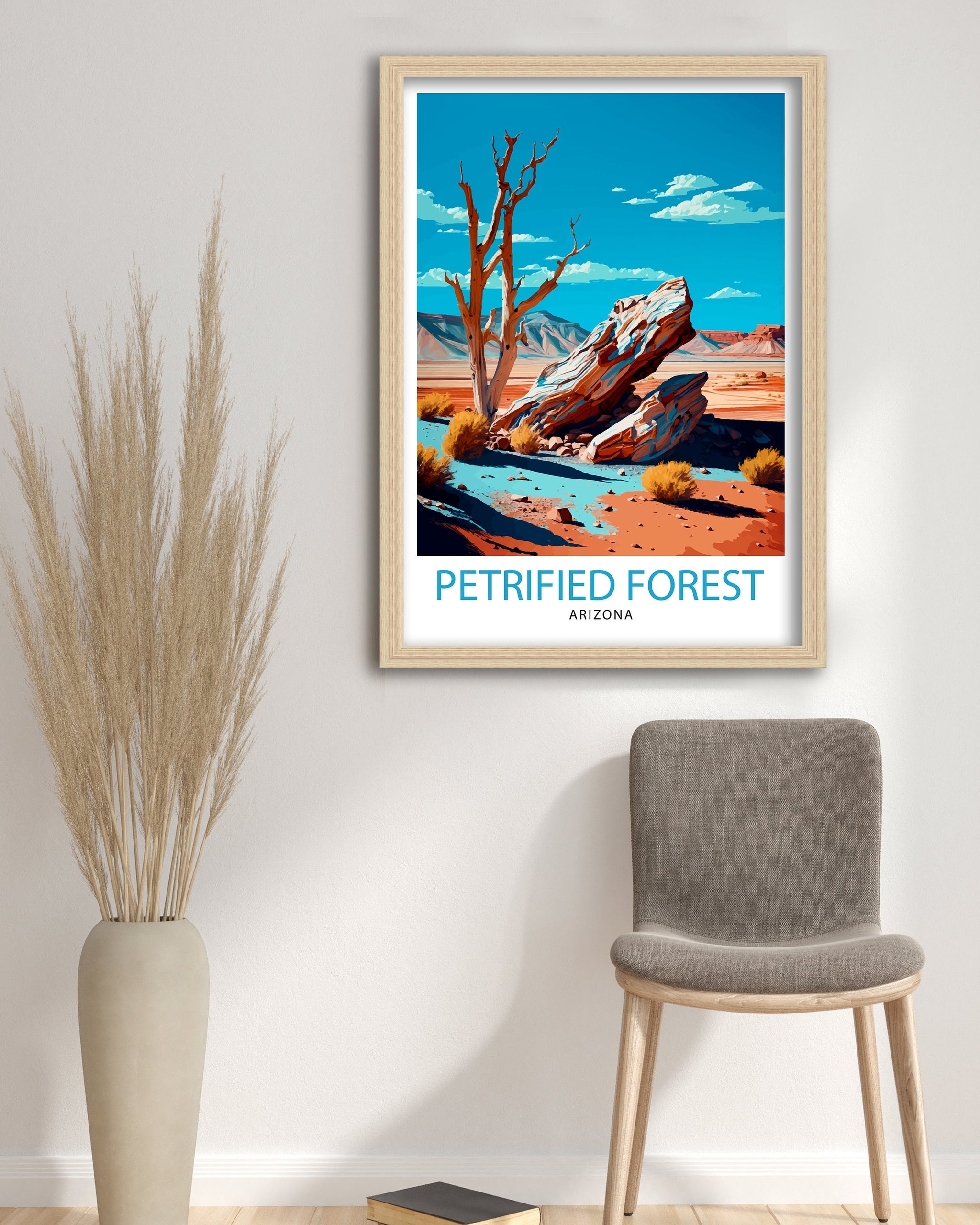 Petrified Forest Arizona Travel Print| Arizona Wall Decor Arizona Home Living Decor Arizona Illustration Travel Poster Gift For Arizona Home
