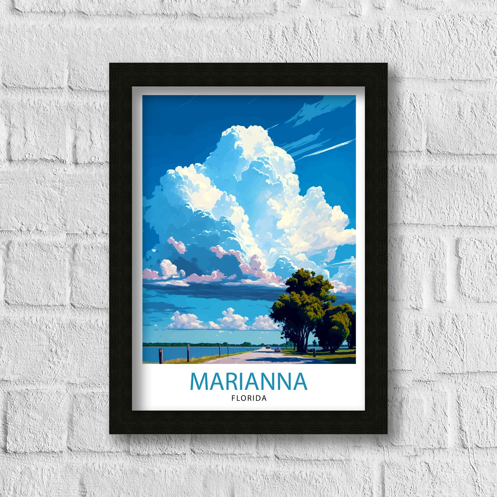 Marianna Florida Travel Print| Marianna Wall Art Florida Landscape Decor Travel Poster Marianna City Print Home Decor